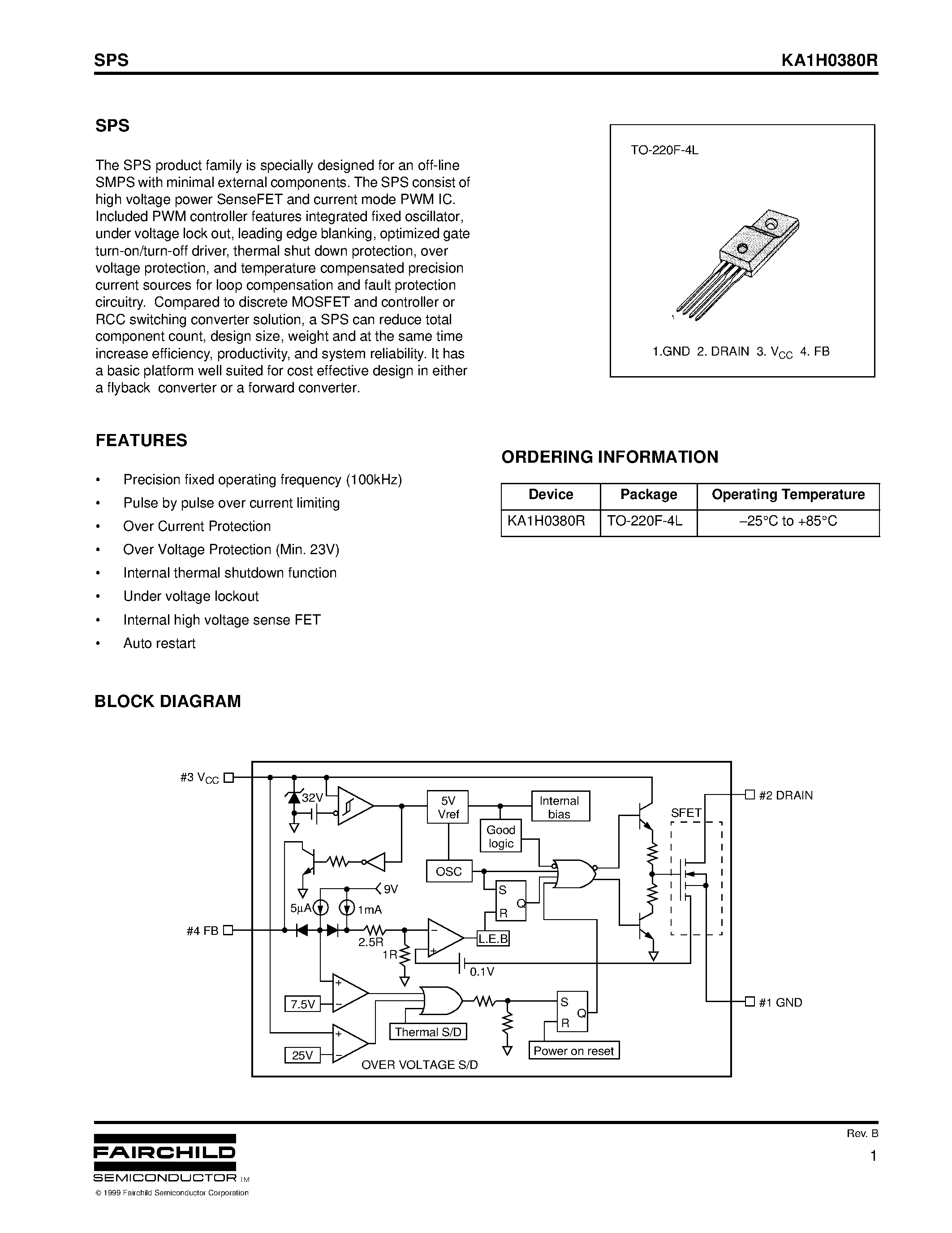 Datasheet KA1H0380R - SPS page 1