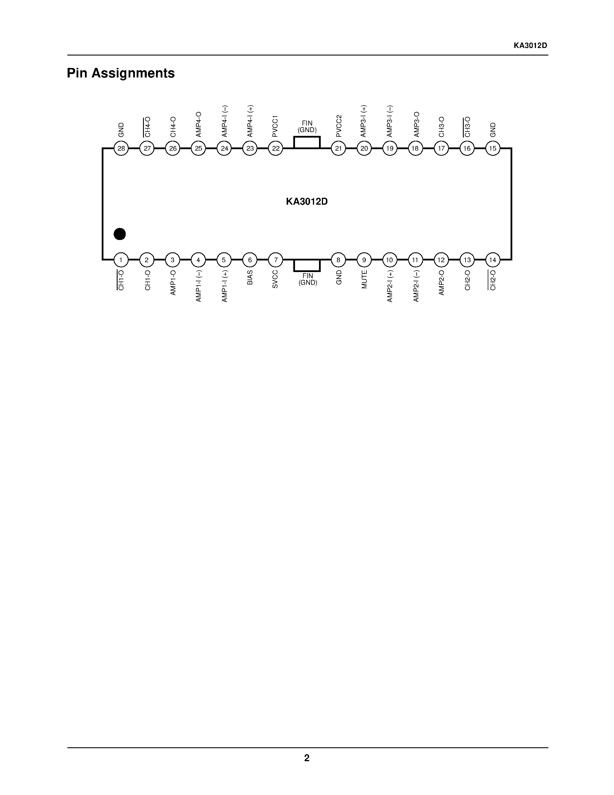 Даташит KA3012D-02 - 4-Channel Motor Driver страница 2