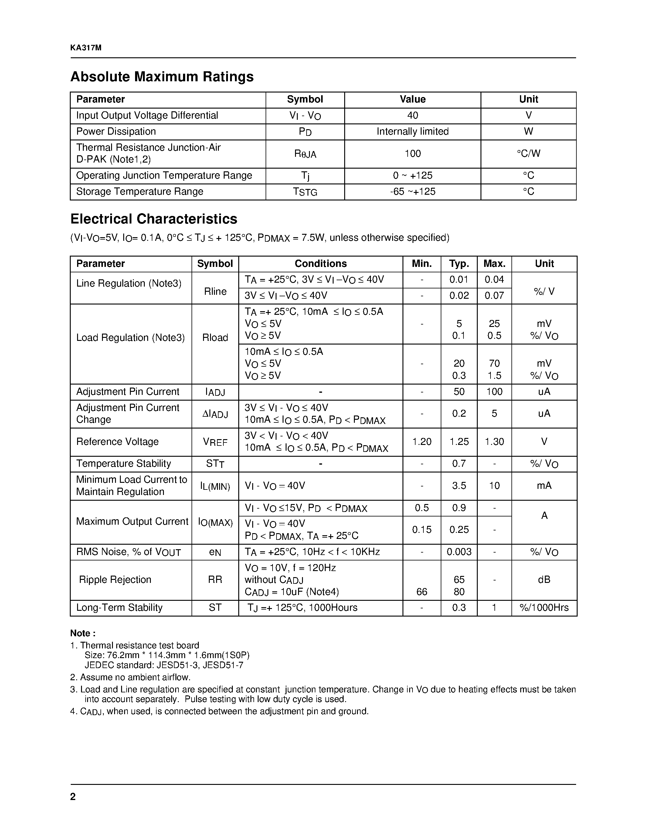 Datasheet KA317MRTM - 3-Terminal 0.5A Positive Adjustable Regulator page 2