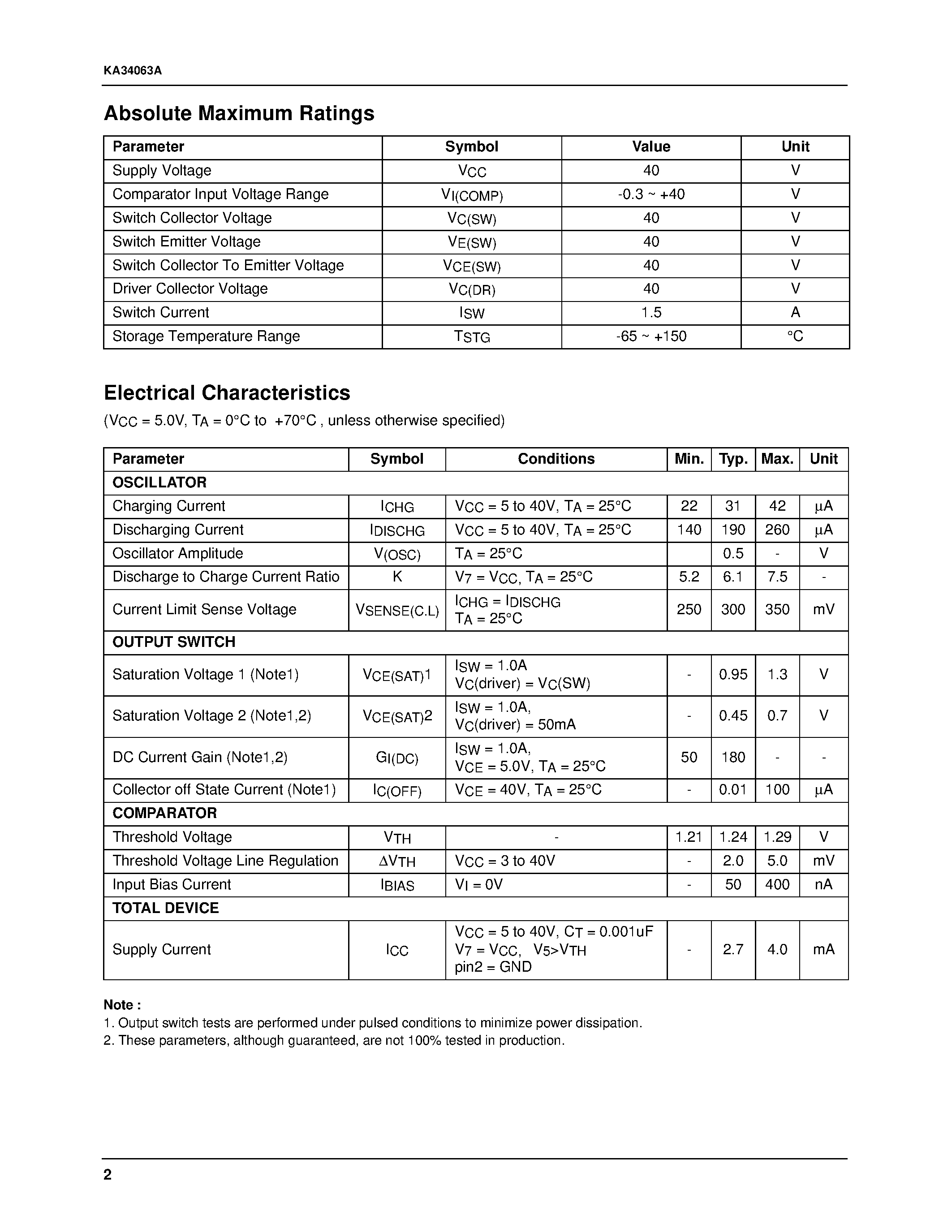Datasheet KA34063AD - SMPS Controller page 2