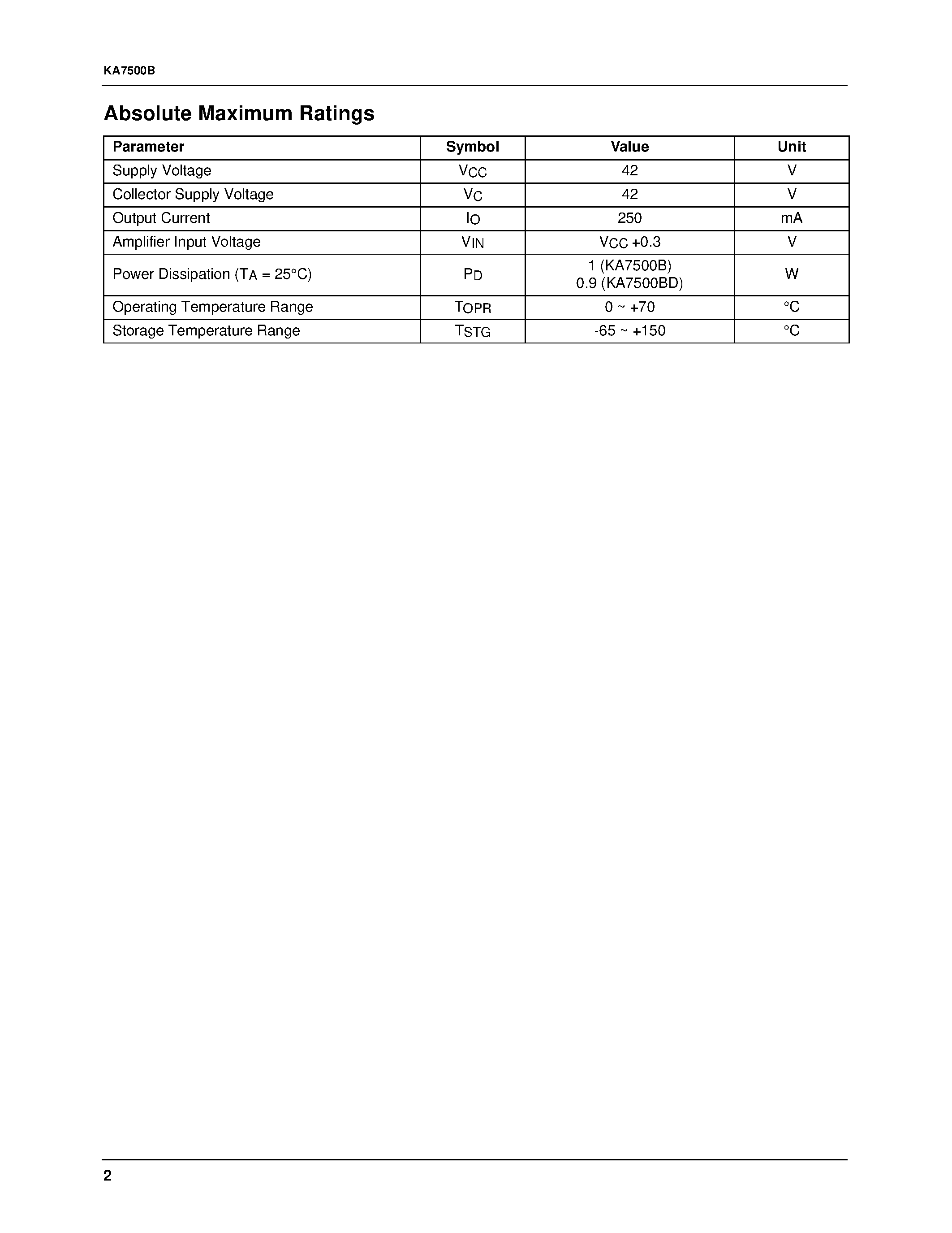 Datasheet KA7500BD - SMPS Controller page 2