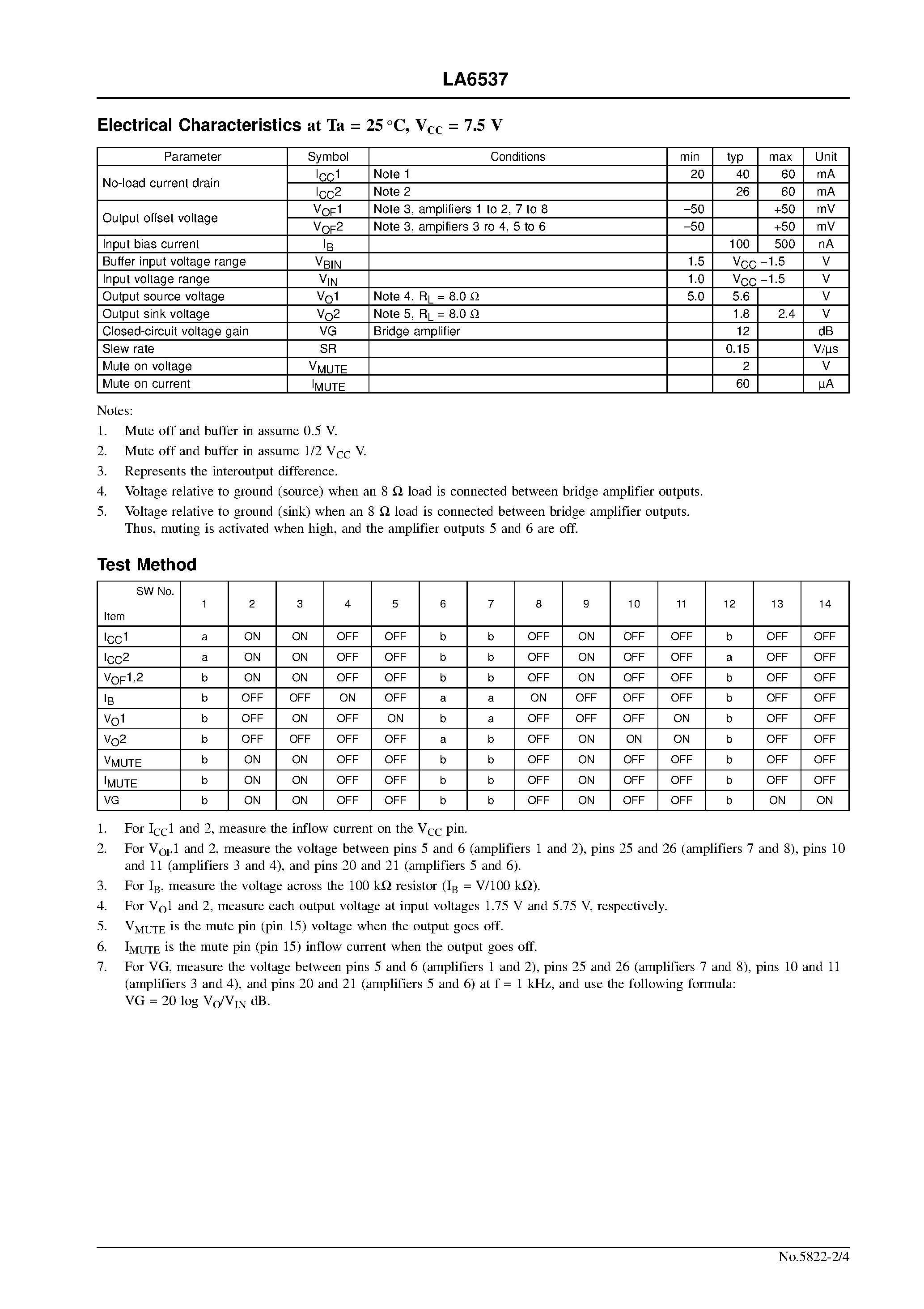 Даташит LA6537 - 4-channel Bridge Driver for CD and CD-ROMs страница 2