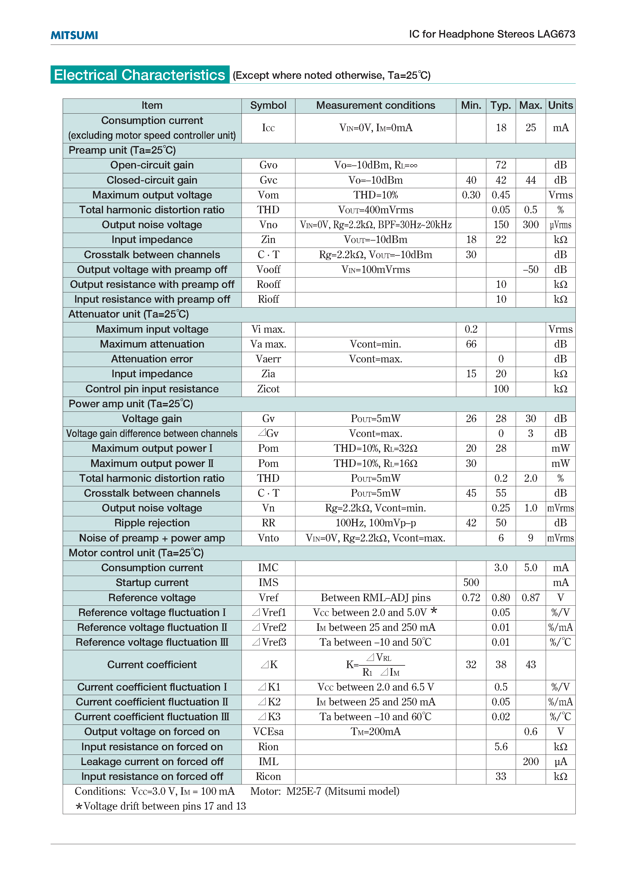 Даташит LAG673 - IC for Headphone Stereos Monolithic IC страница 2