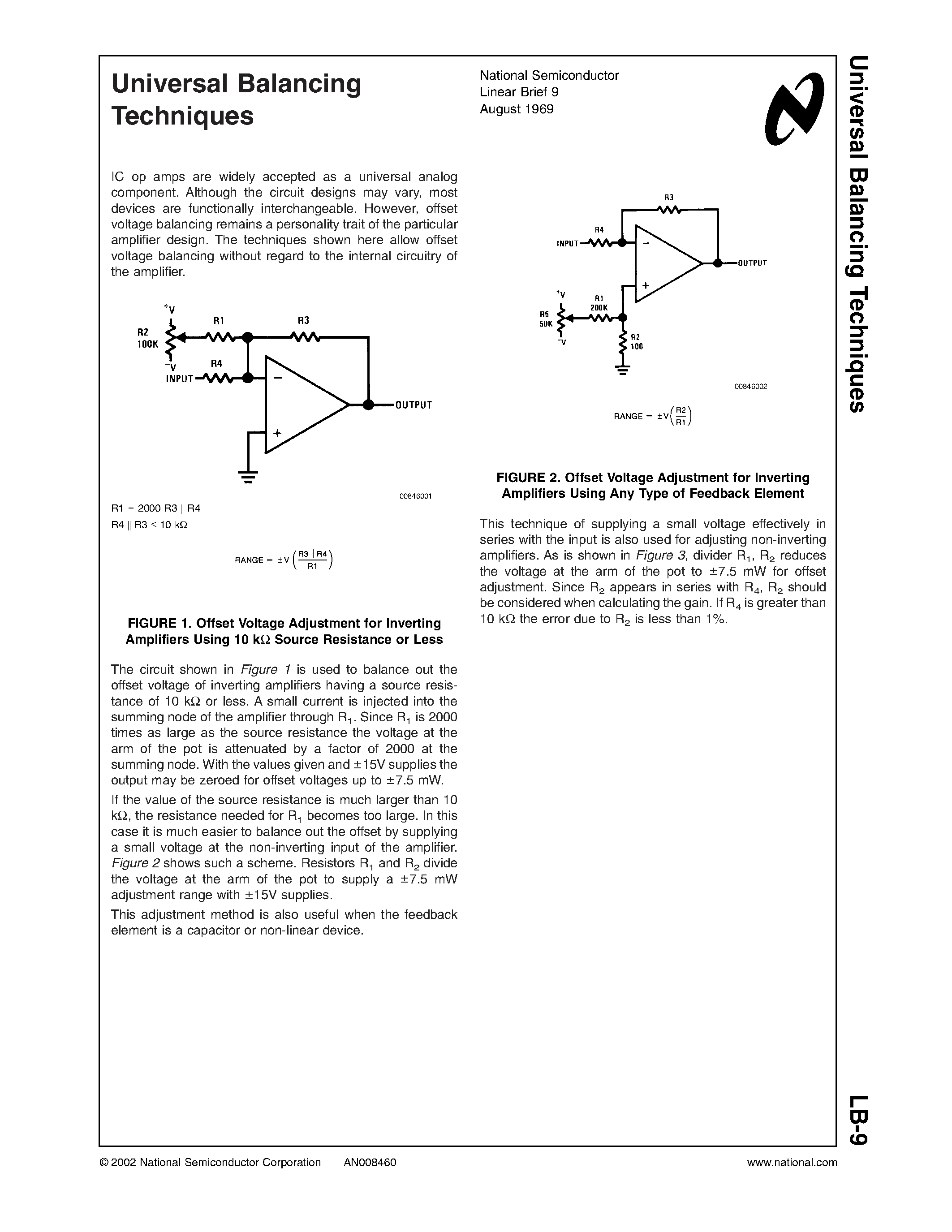 Даташит на микросхему LB-9 страница 1 Даташит LB-9 - Universal Balancing Techniques страница 1
