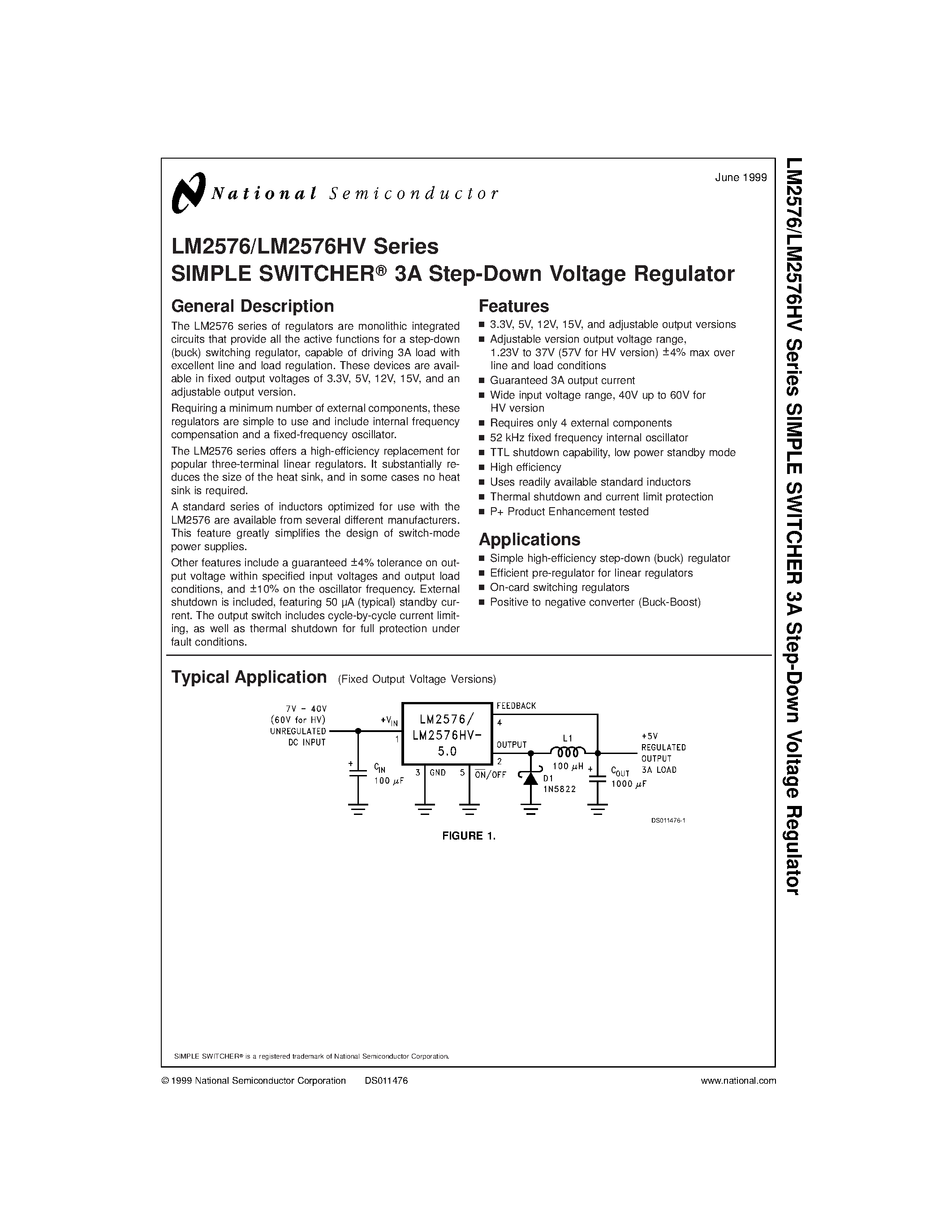 Даташит на микросхему LB03 страница 1 Даташит LB03 - SIMPLE SWITCHER 3A Step-Down Voltage Regulator страница 1