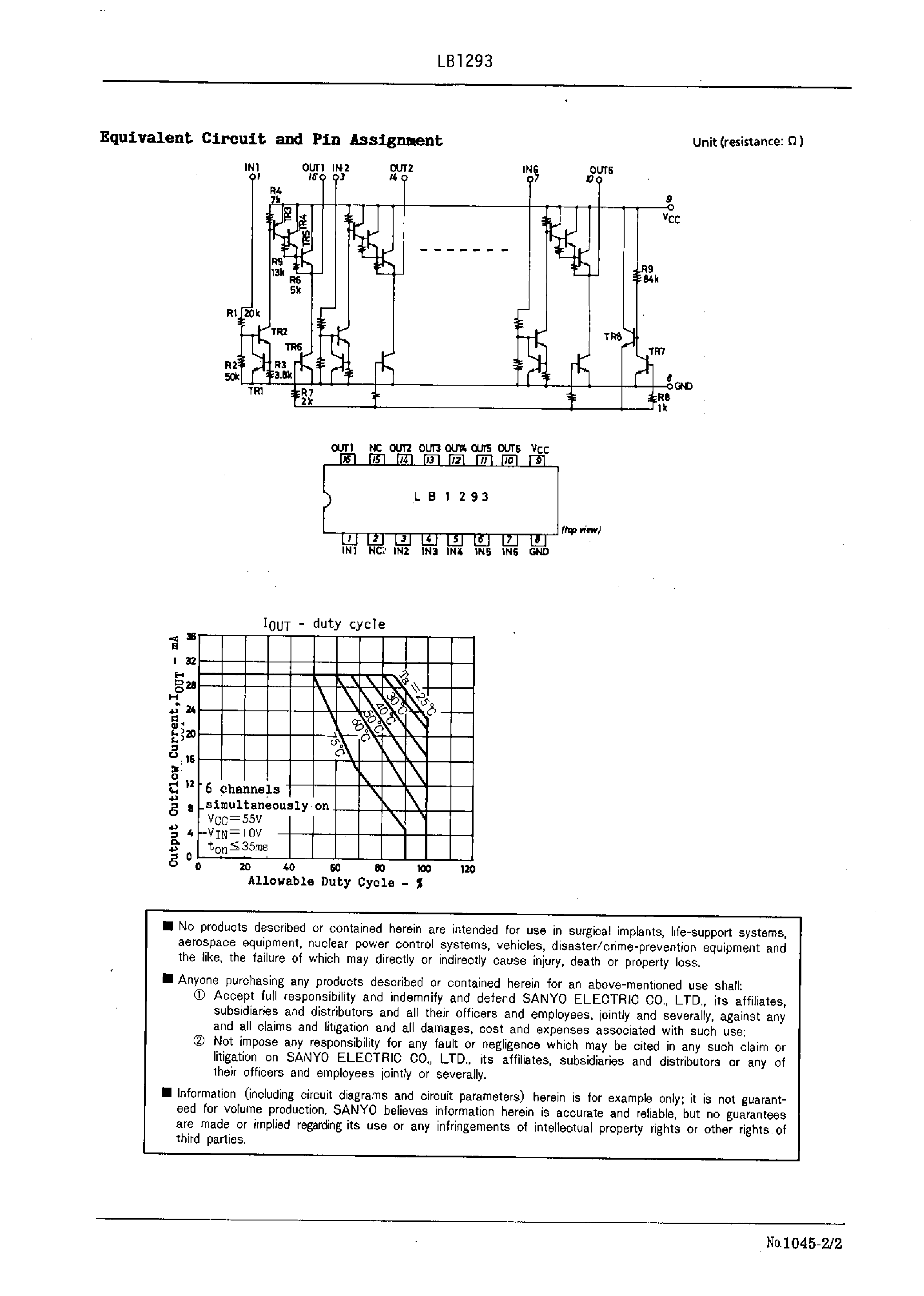 Datasheet LB1293 - 6-Channel Driver Array page 2