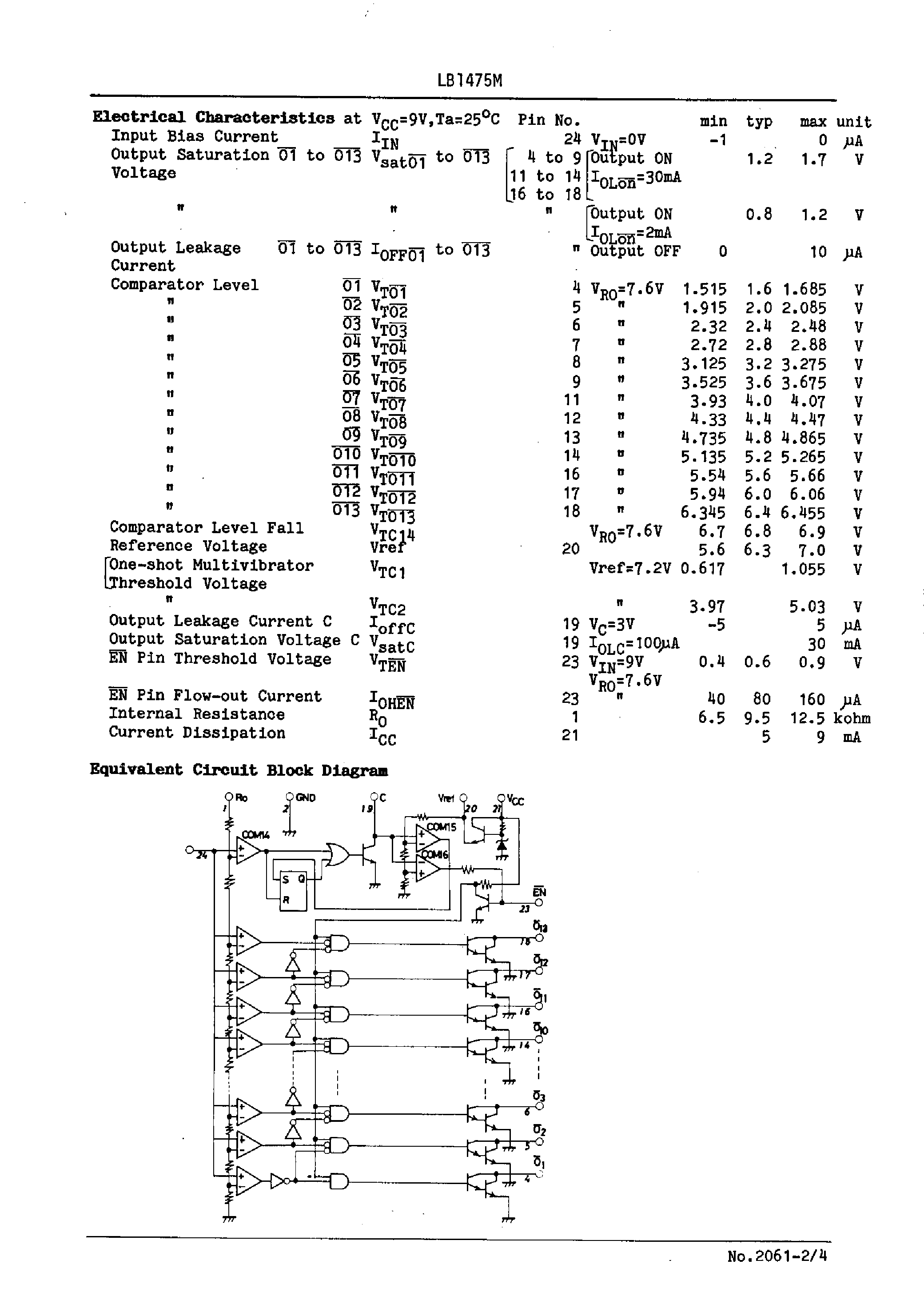 Datasheet LB1475 page 2 Datasheet LB1475 - 2-Wire Type Wired Remote Controller page 2