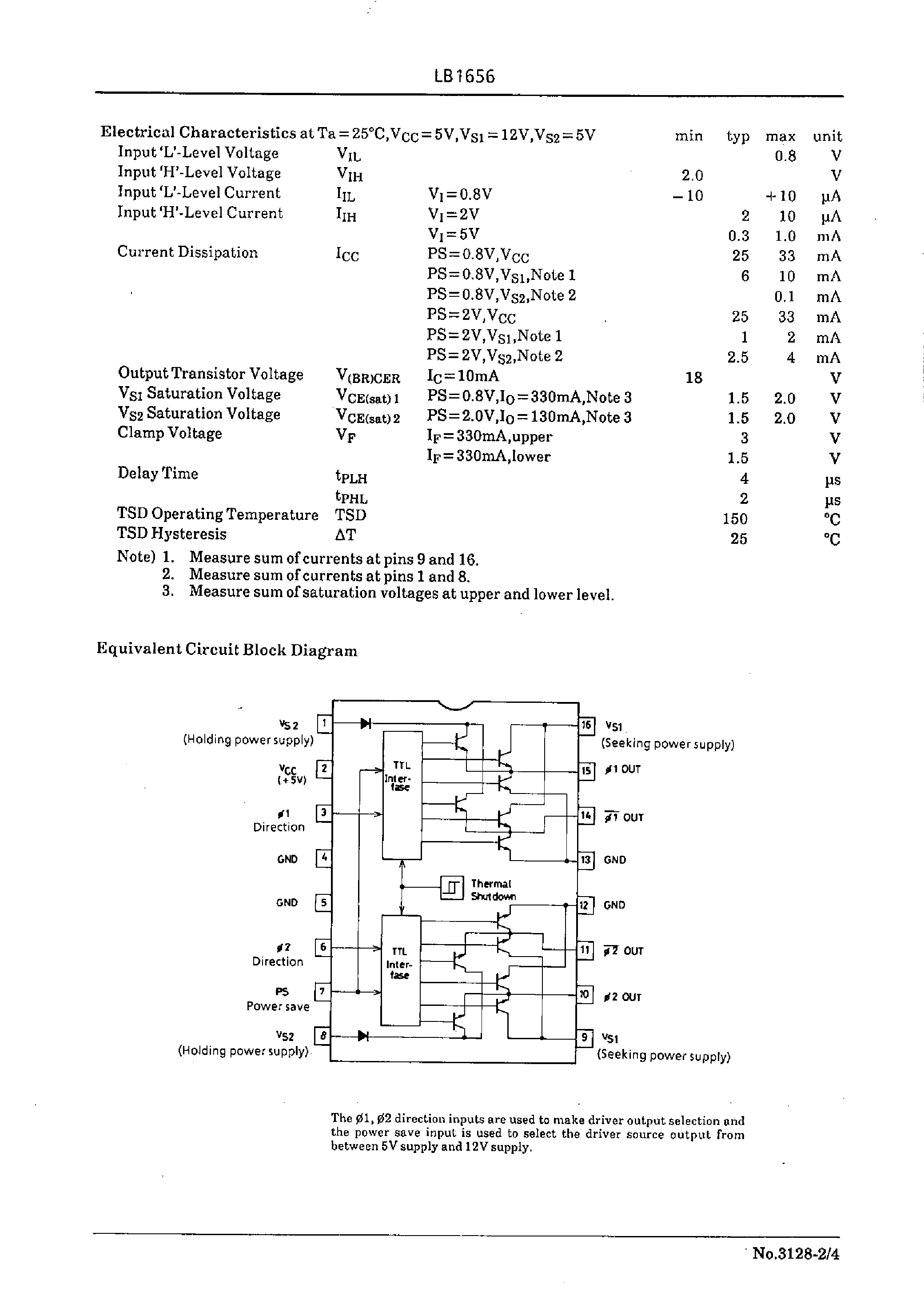 Даташит LB1656 - 2-Phase Stepping Motor Driver страница 2