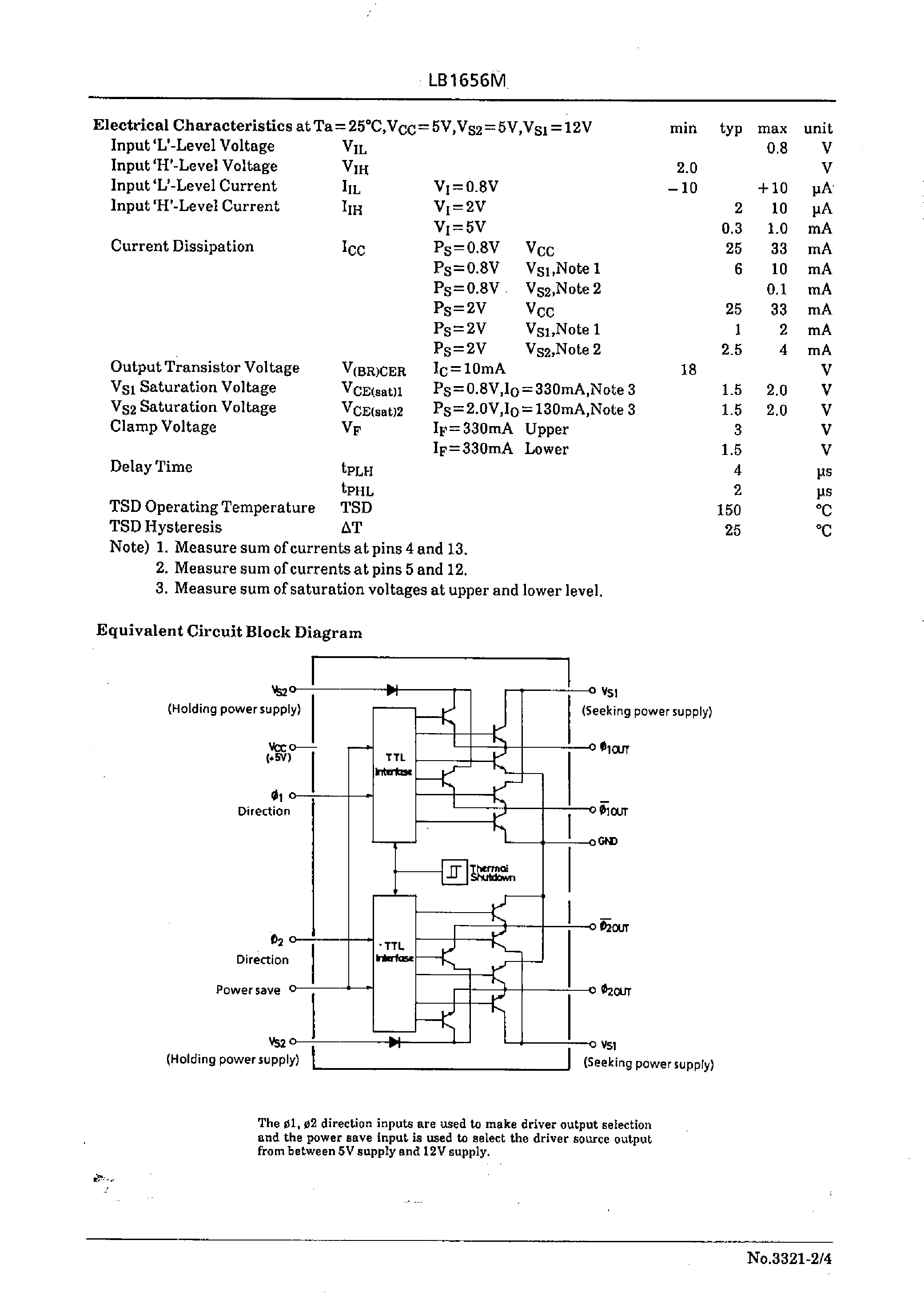 Даташит LB1656M - 2-Phase Stepping Motor Driver страница 2