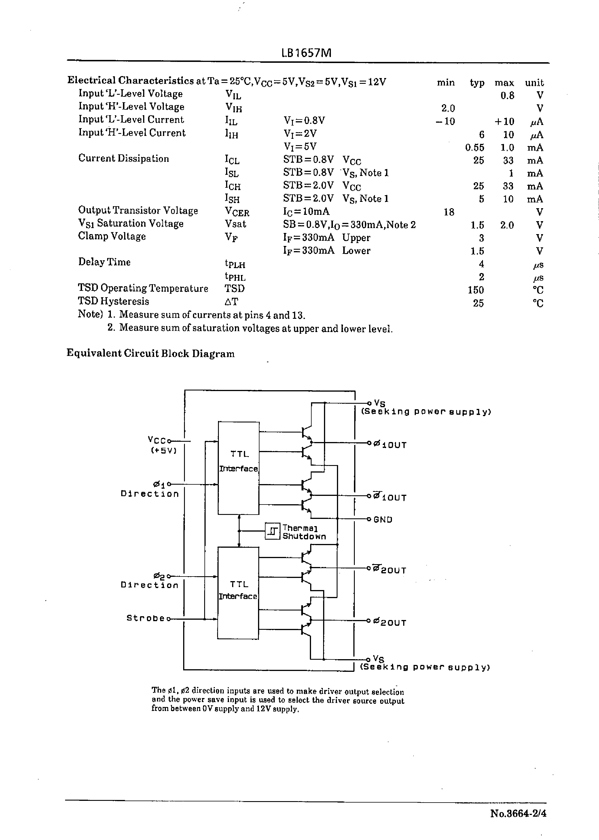 Даташит LB1657M - 2-Phase Stepping Motor Driver страница 2