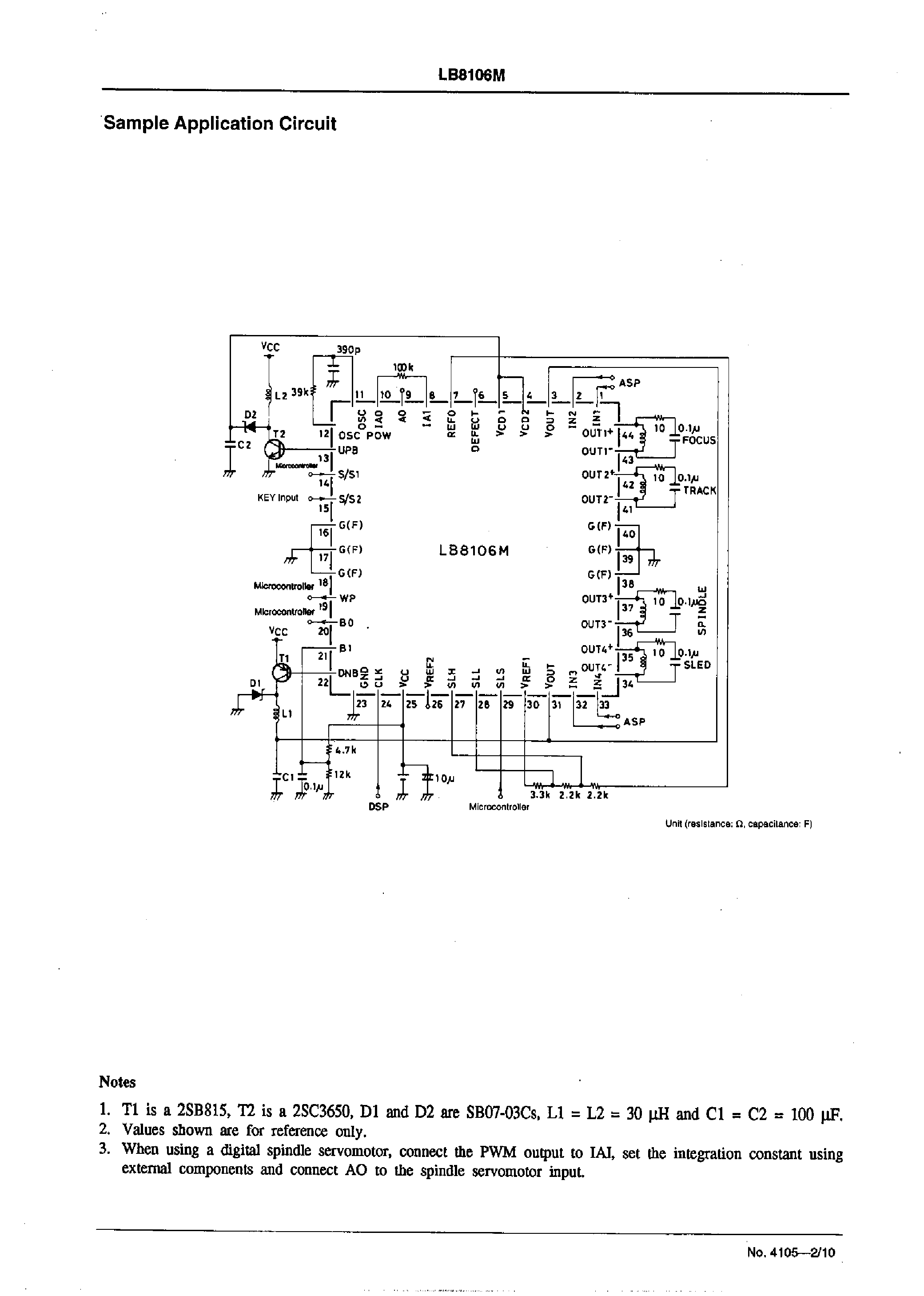 Даташит LB8106 - Actuator Driver for Portable CD Players страница 2