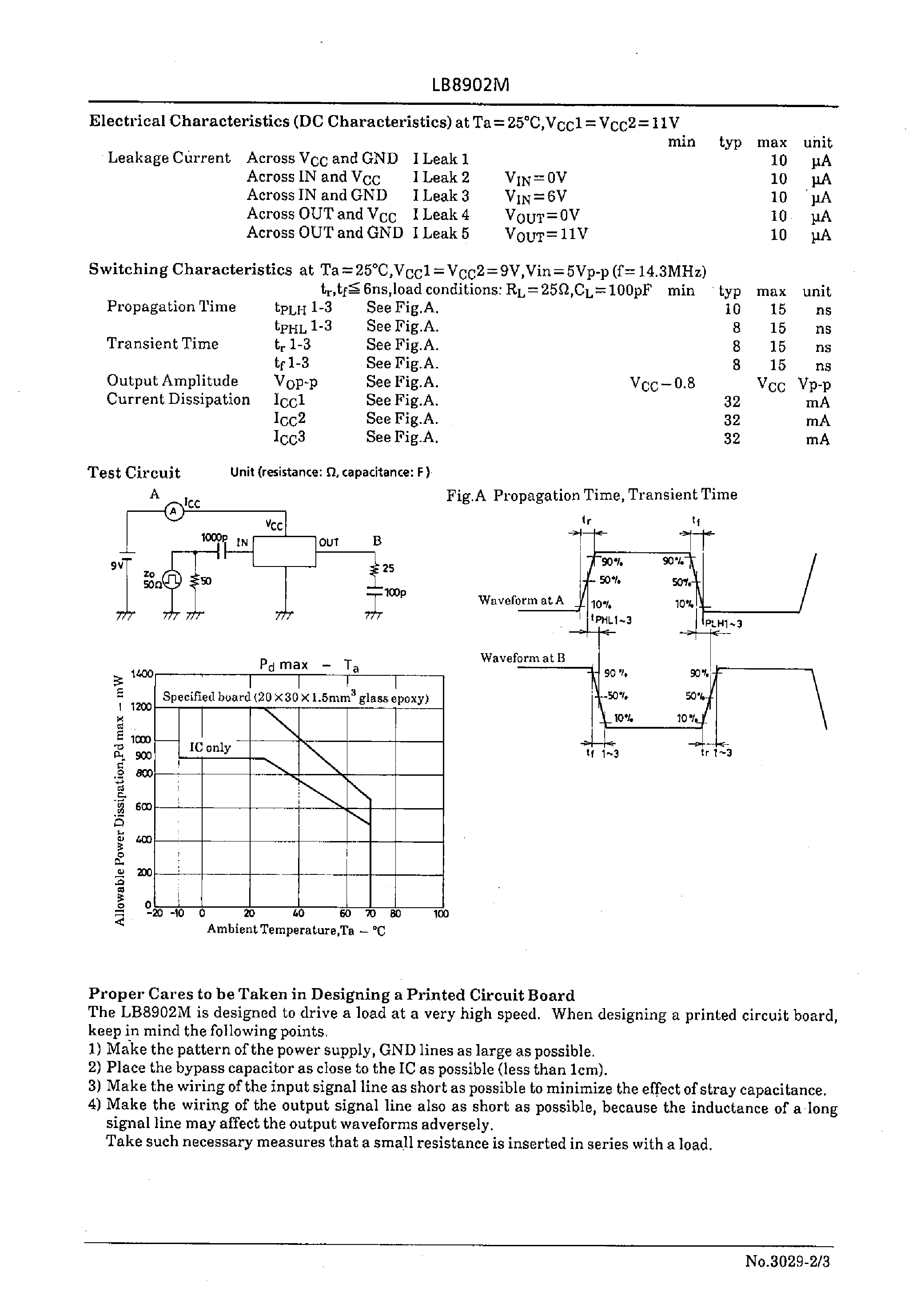 Datasheet LB8902 - 3-Channel Clock Driver page 2