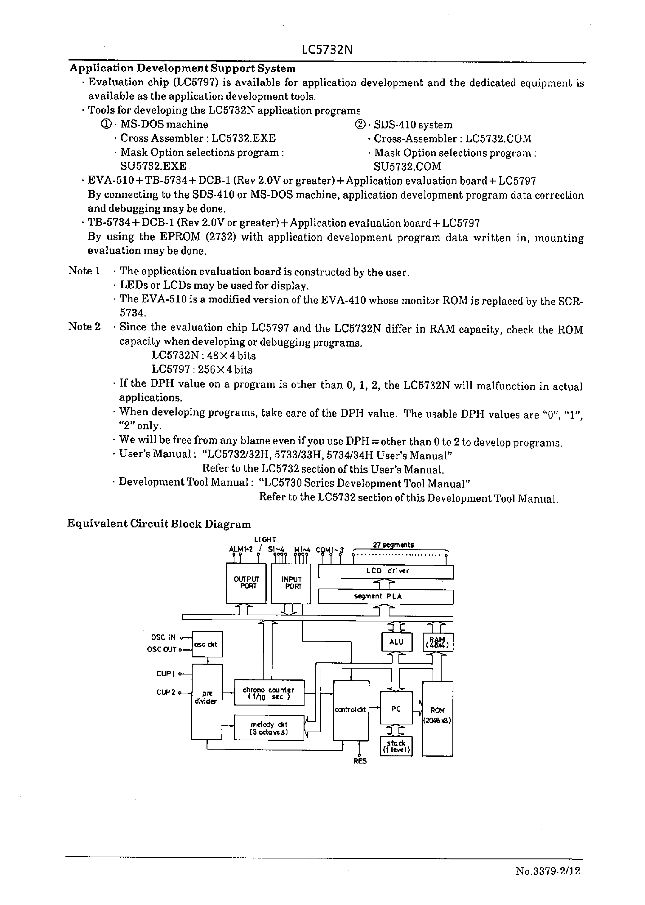 Даташит LC5732N - 4-Bit Microcomputer with LCD Driver страница 2