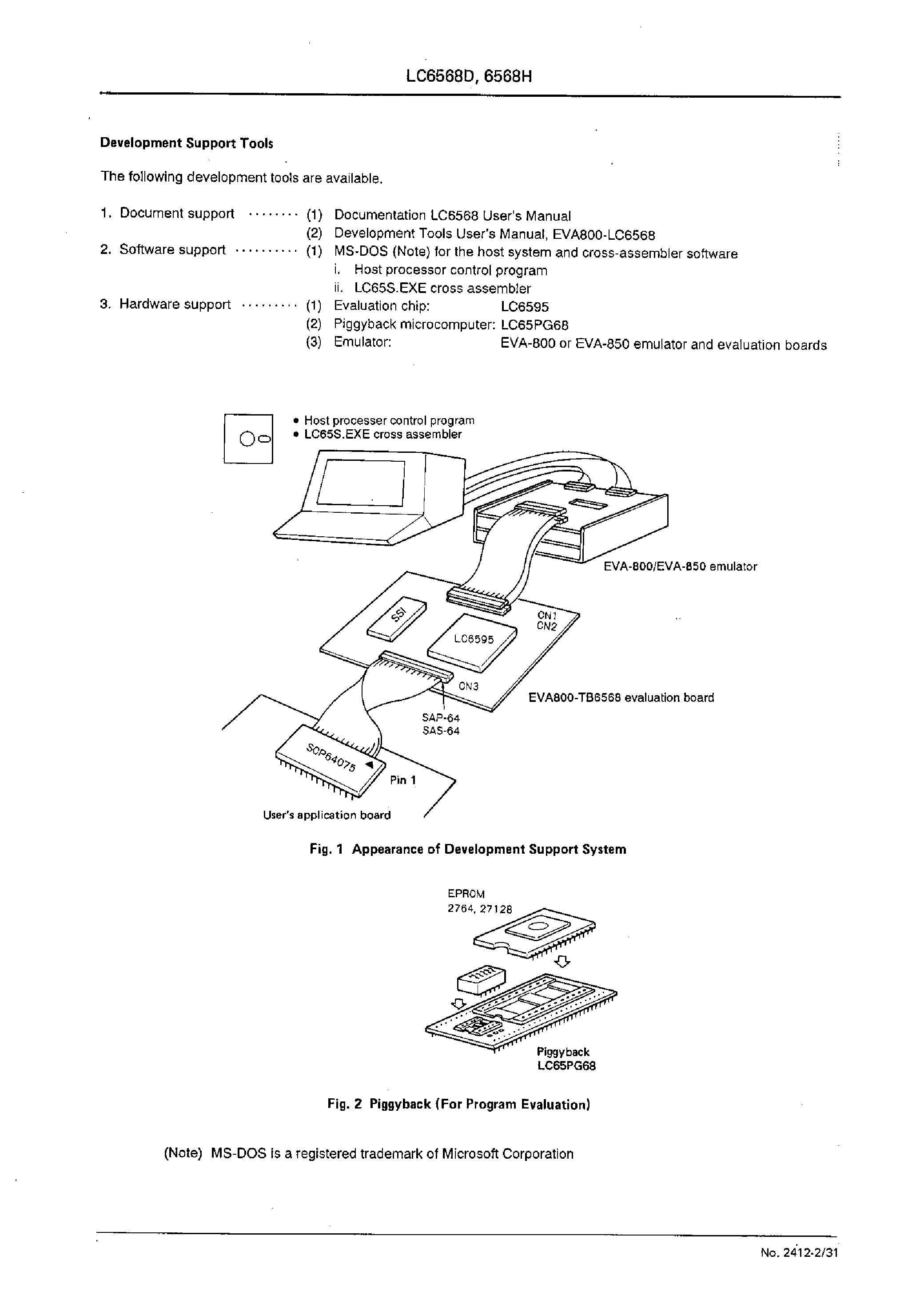 Datasheet LC6568H - 8K-Byte ROM-Contained Single-Chip 4-Bit Microcomputers with FLT /LED Drivers /Comparator Input page 2