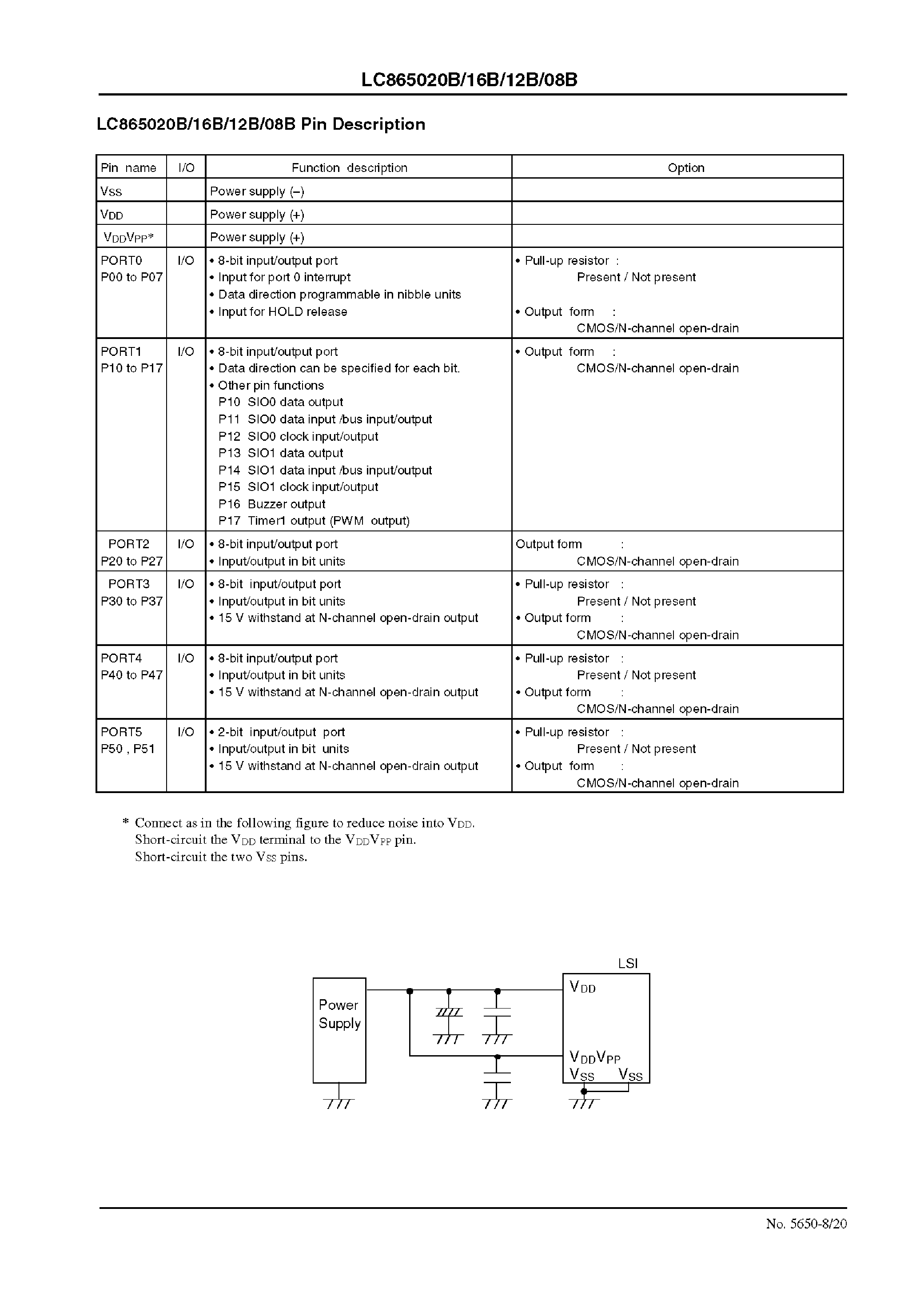 Datasheet LC865016B - 8-Bit Single-Chip Microcontroller page 2