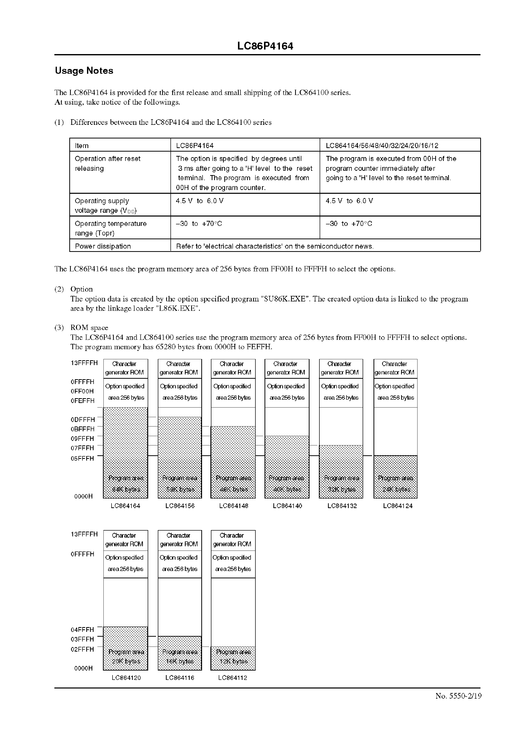 Datasheet LC86P4164 - 8-Bit Single Chip Microcontroller page 2