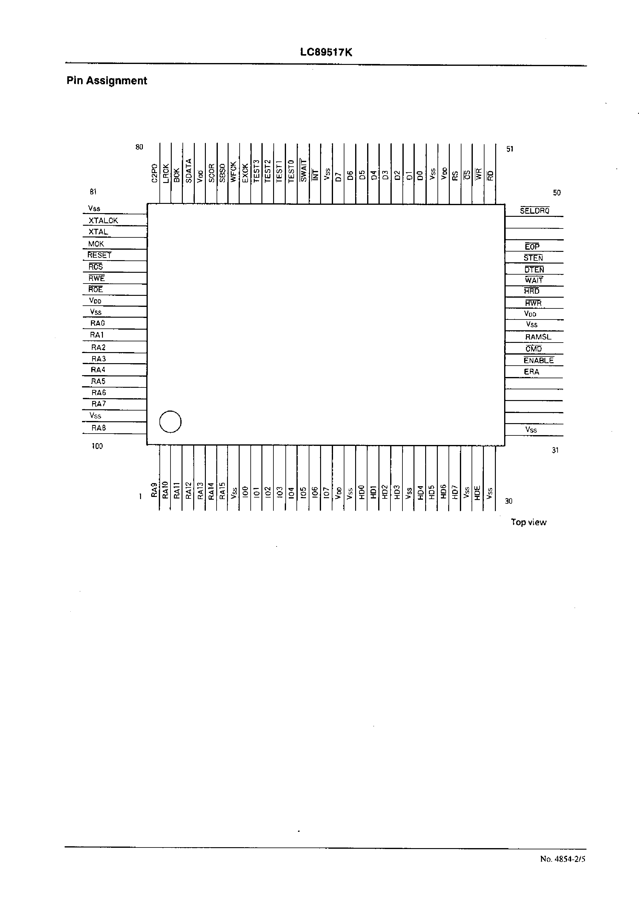 Datasheet LC89517 - Built-in Subcode Interface CD-ROM/CD-I Error Correction LSI page 2