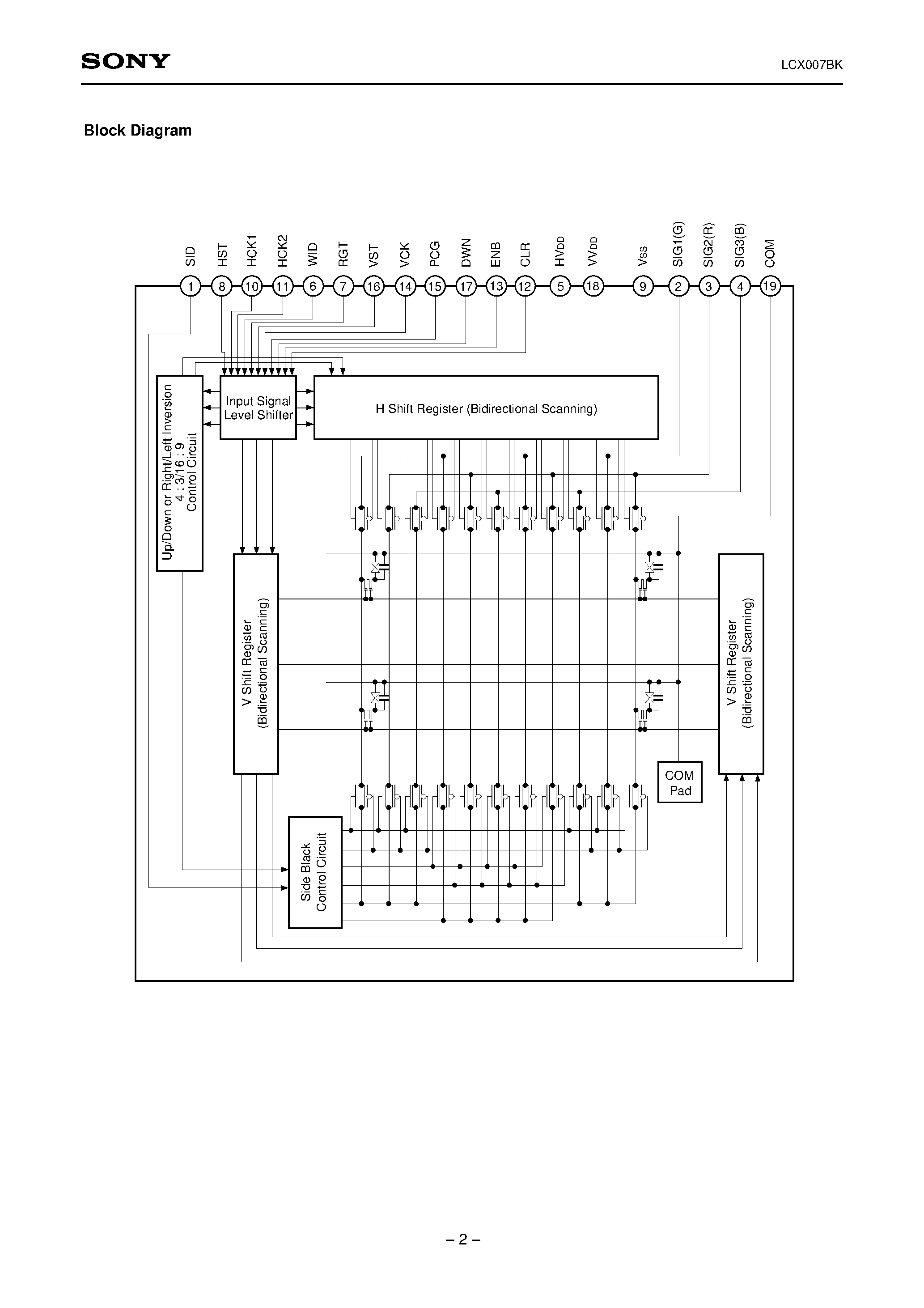 Datasheet LCX007 - 3.4cm (1.35-inch) Black-and-White LCD Panel page 2