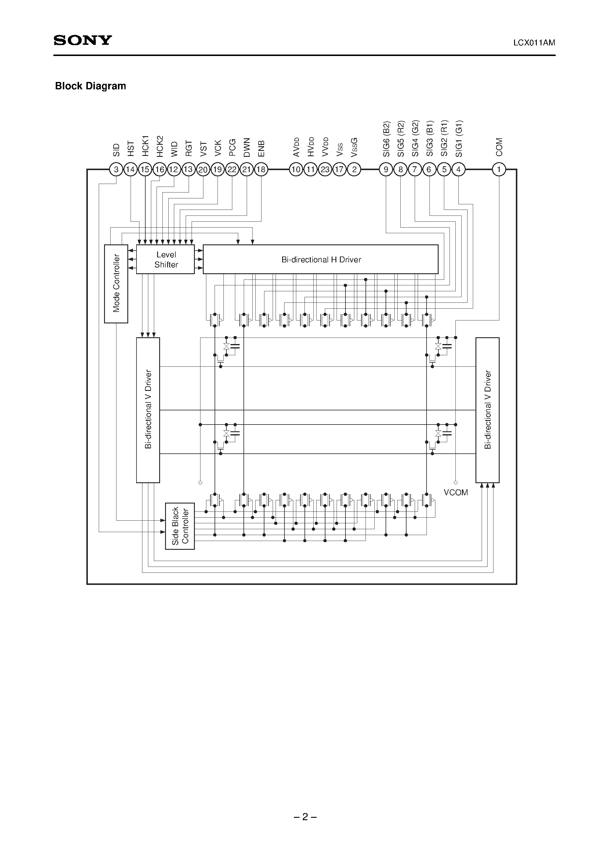 Datasheet LCX011AM - 3.6cm (1.43-inch) LCD Panel (with microlens) page 2