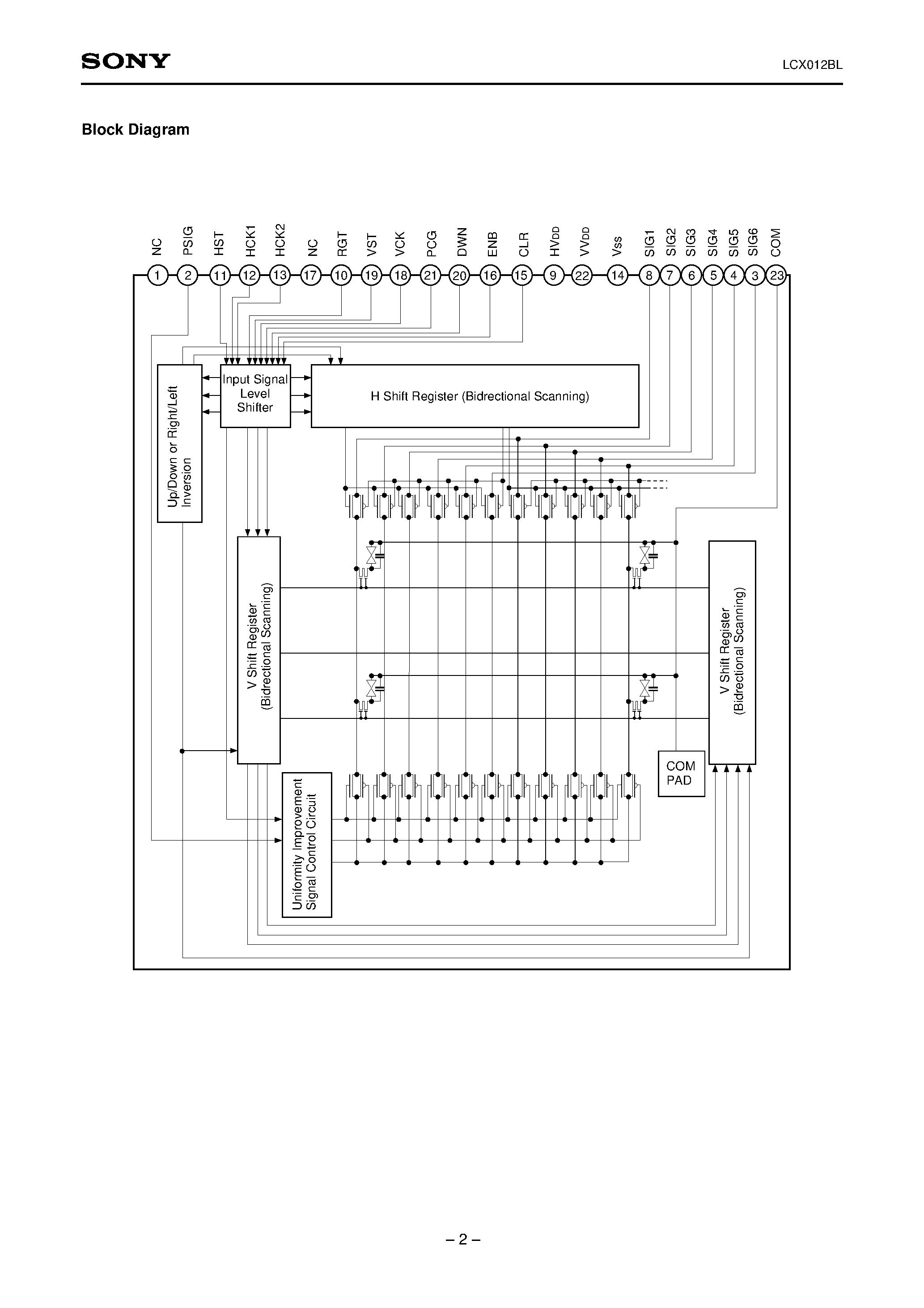 Datasheet LCX012BL - 3.3cm (1.3-inch) Black-and-White LCD Panel page 2