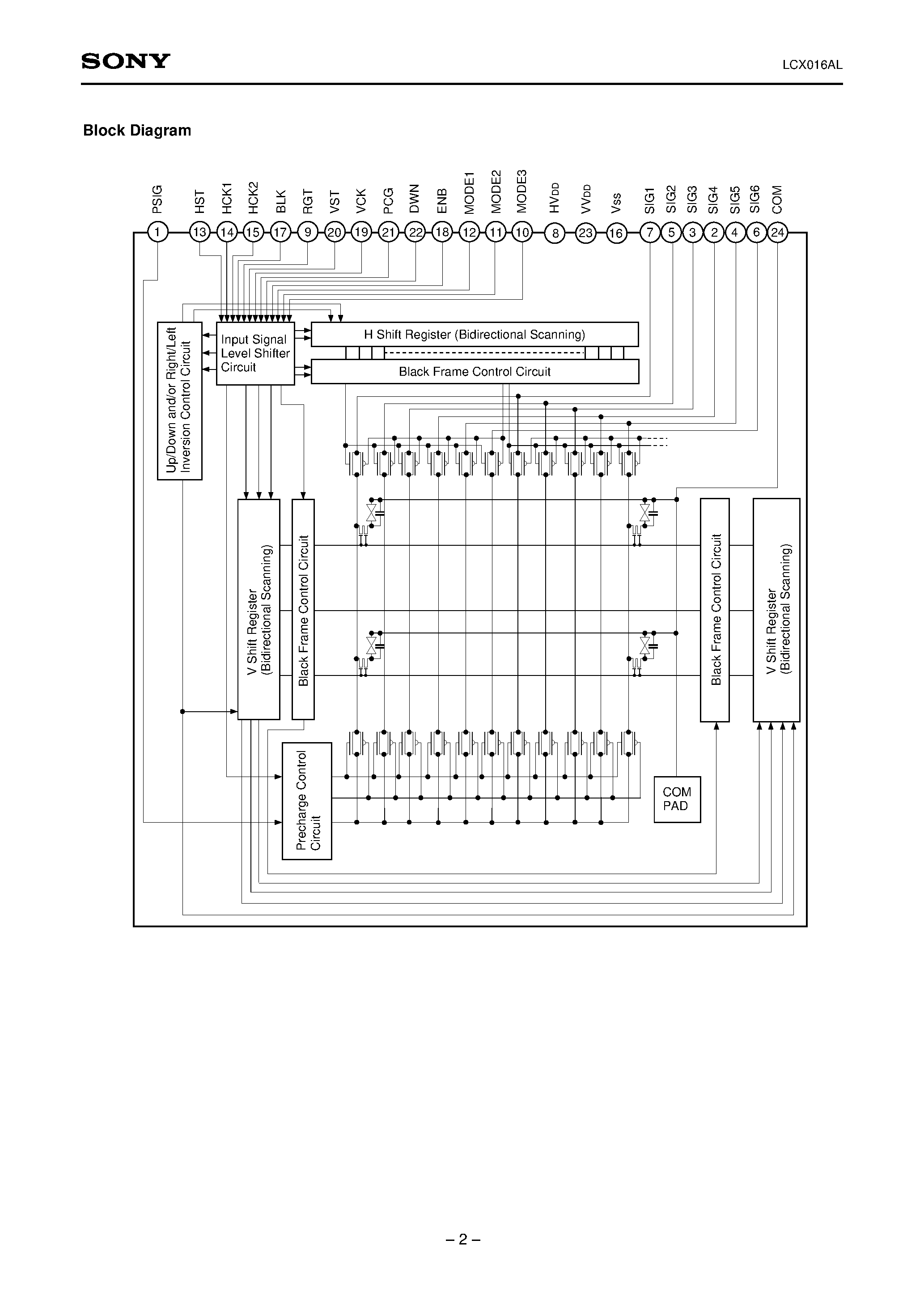 Datasheet LCX016AL - 3.3cm (1.3-inch) Black-and-White LCD Panel page 2