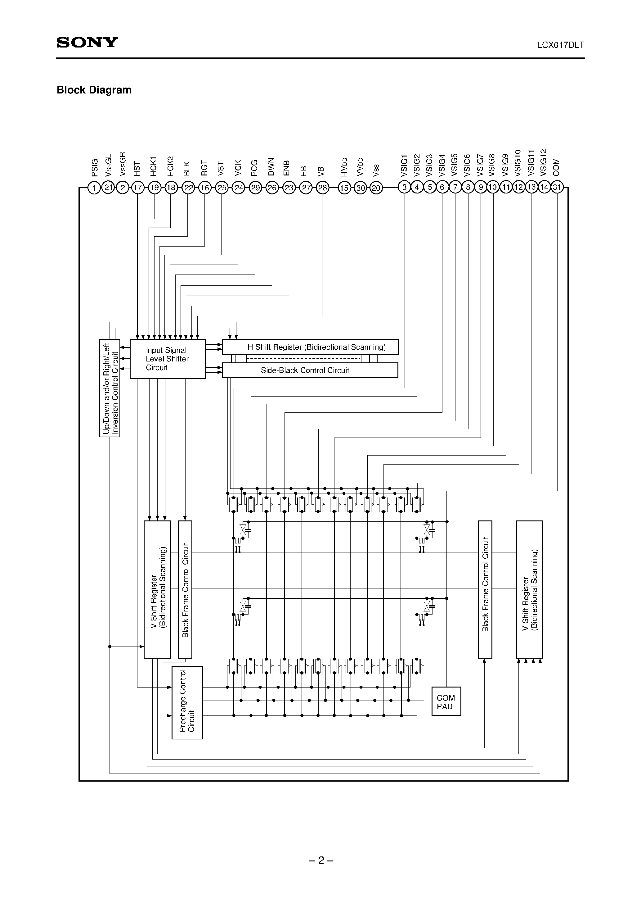 Datasheet LCX017DLT page 2 Datasheet LCX017DLT - 4.6cm (1.8 Type) Black-and-White LCD Panel page 2