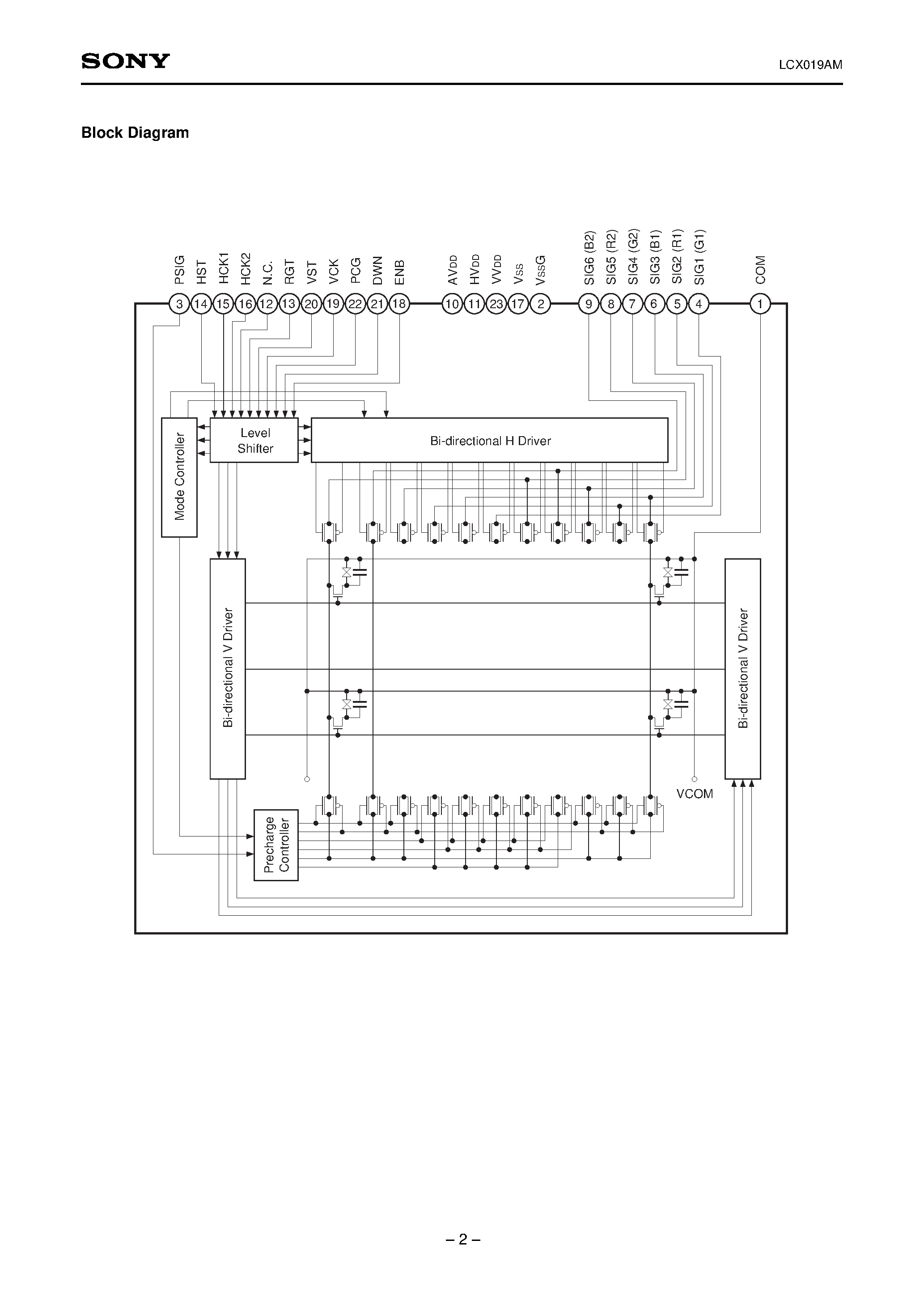 Datasheet LCX019AM - 3.4cm (1.32-inch) LCD Panel (with microlens) page 2