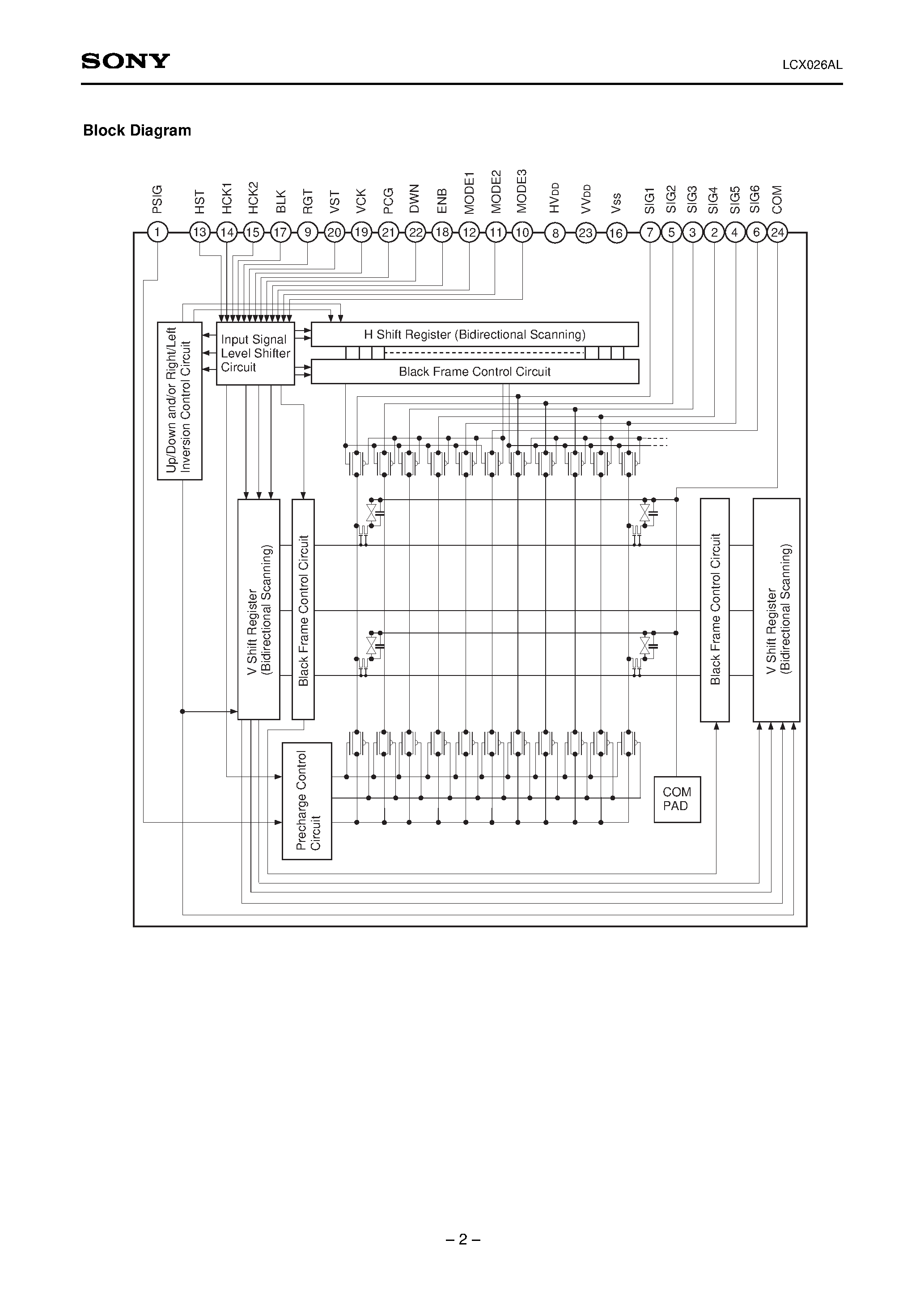 Datasheet LCX026 - 2.3cm (0.9-inch) Black-and-White LCD Panel page 2