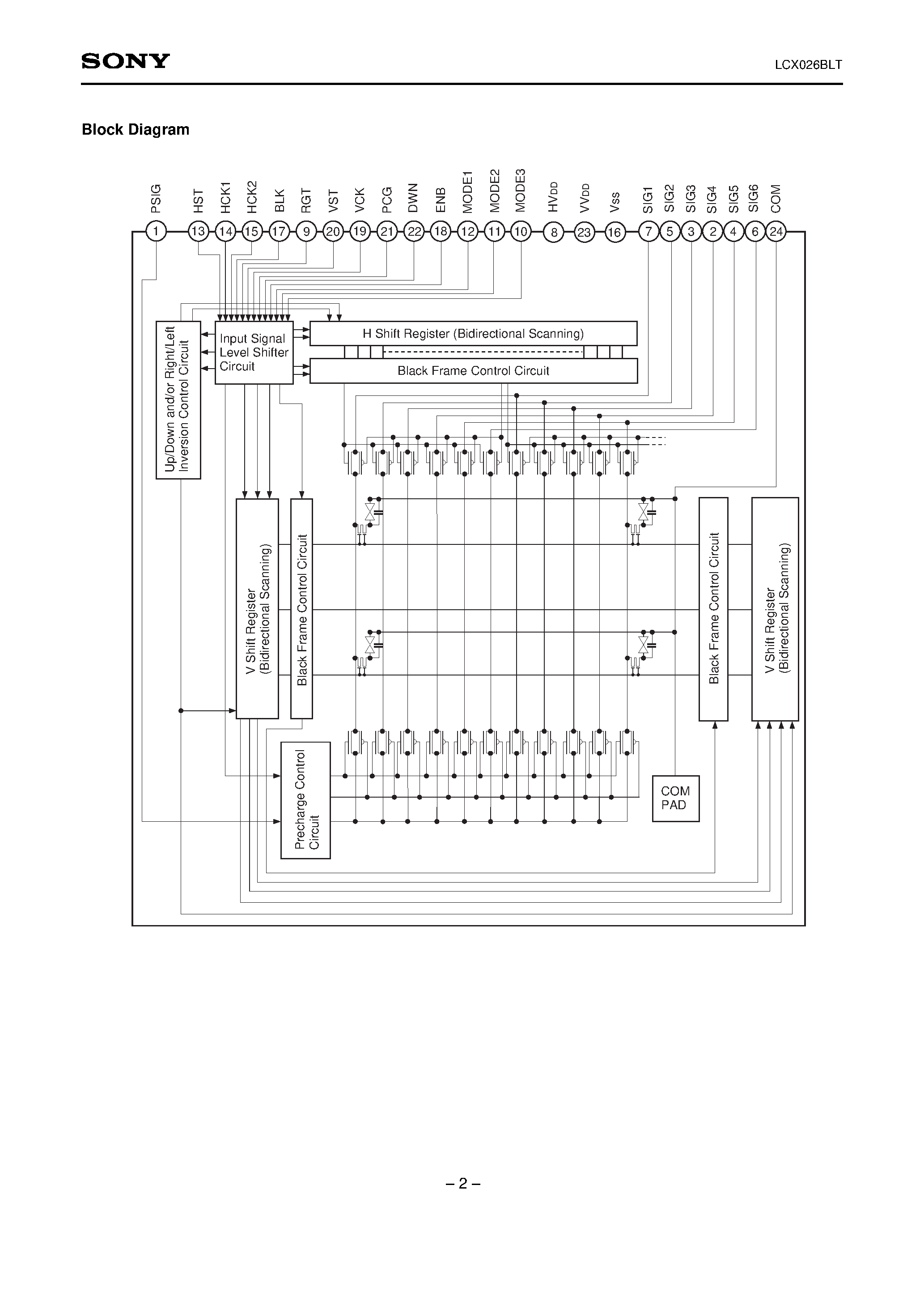 Datasheet LCX026BLT - 2.3cm (0.9-inch) Black-and-White LCD Panel page 2