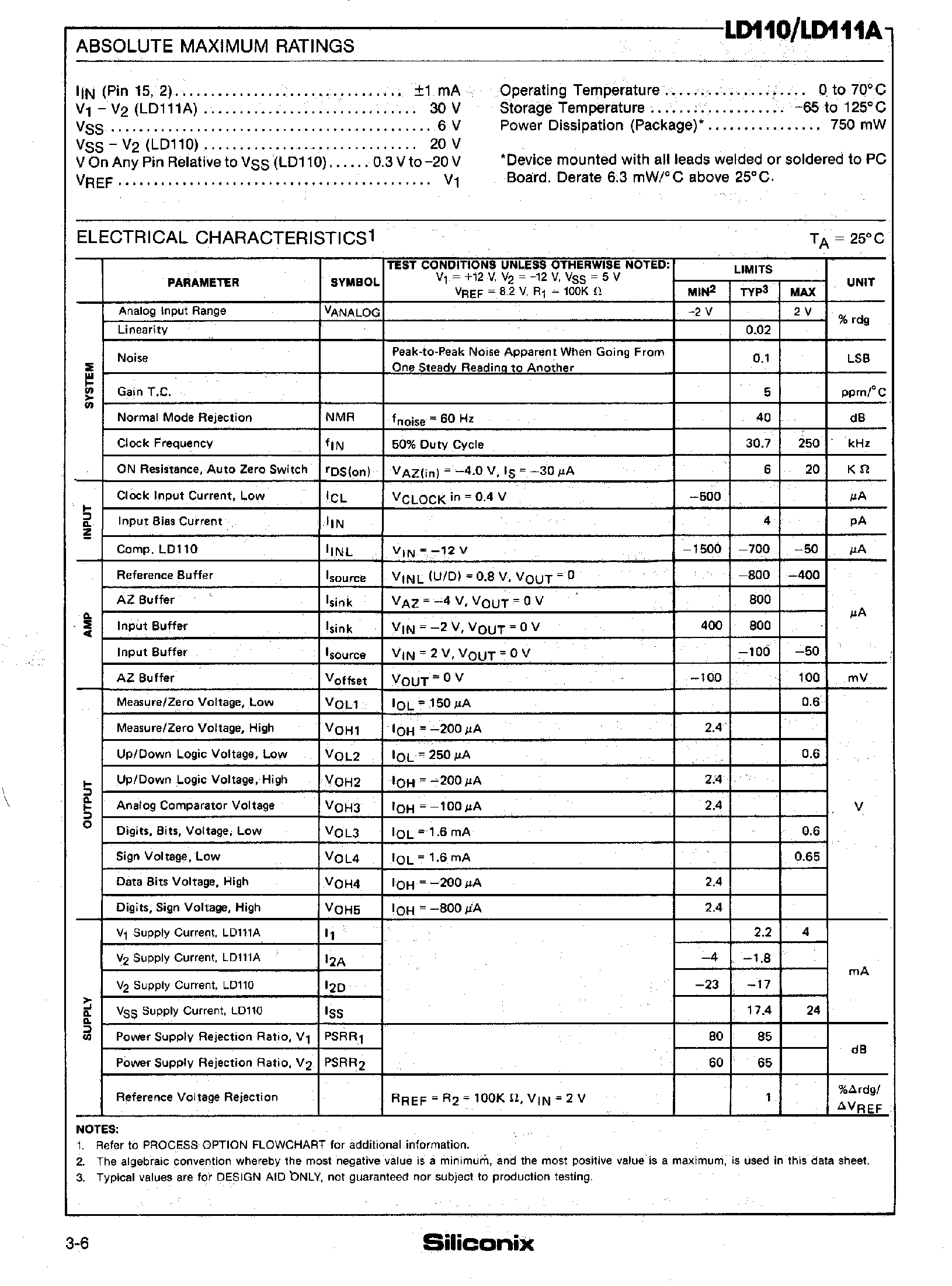 Datasheet LD110CJ - 3 1/2 Digit A/D Converter Set page 2