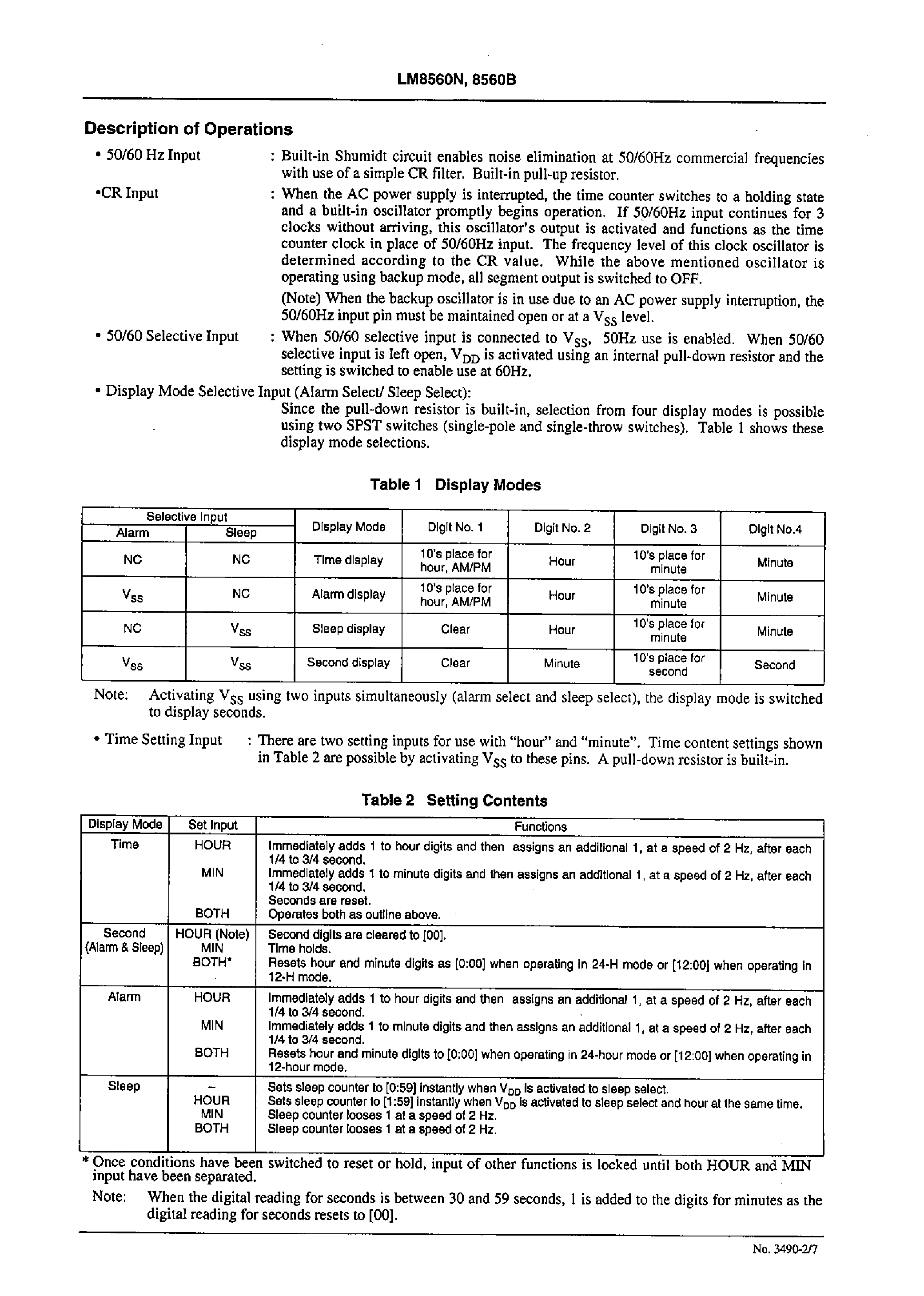 Datasheet LM8560N - Digital Alarm Clock page 2