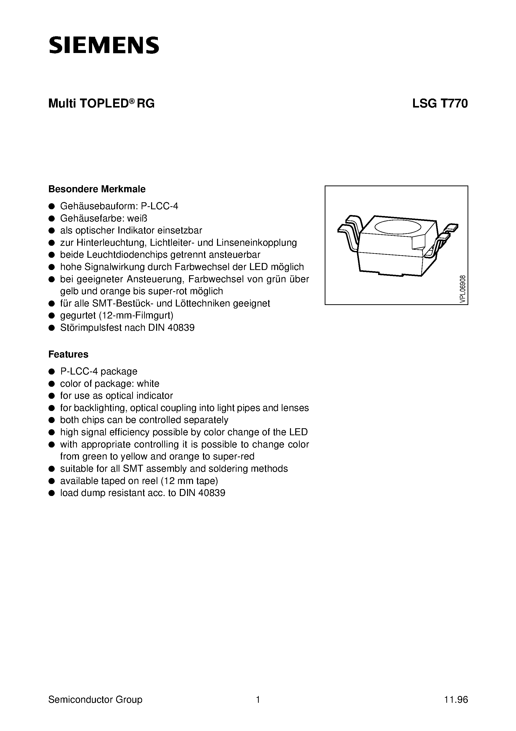 Datasheet LSGT770-K page 1 Datasheet LSGT770-K - Multi TOPLEDRG page 1