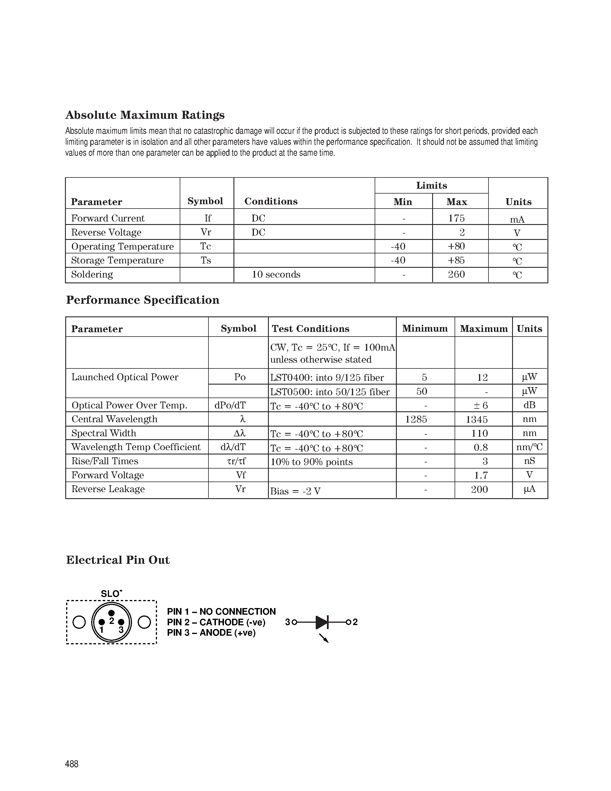 Datasheet LST0500-FC-A - Connectorized ELEDS page 2