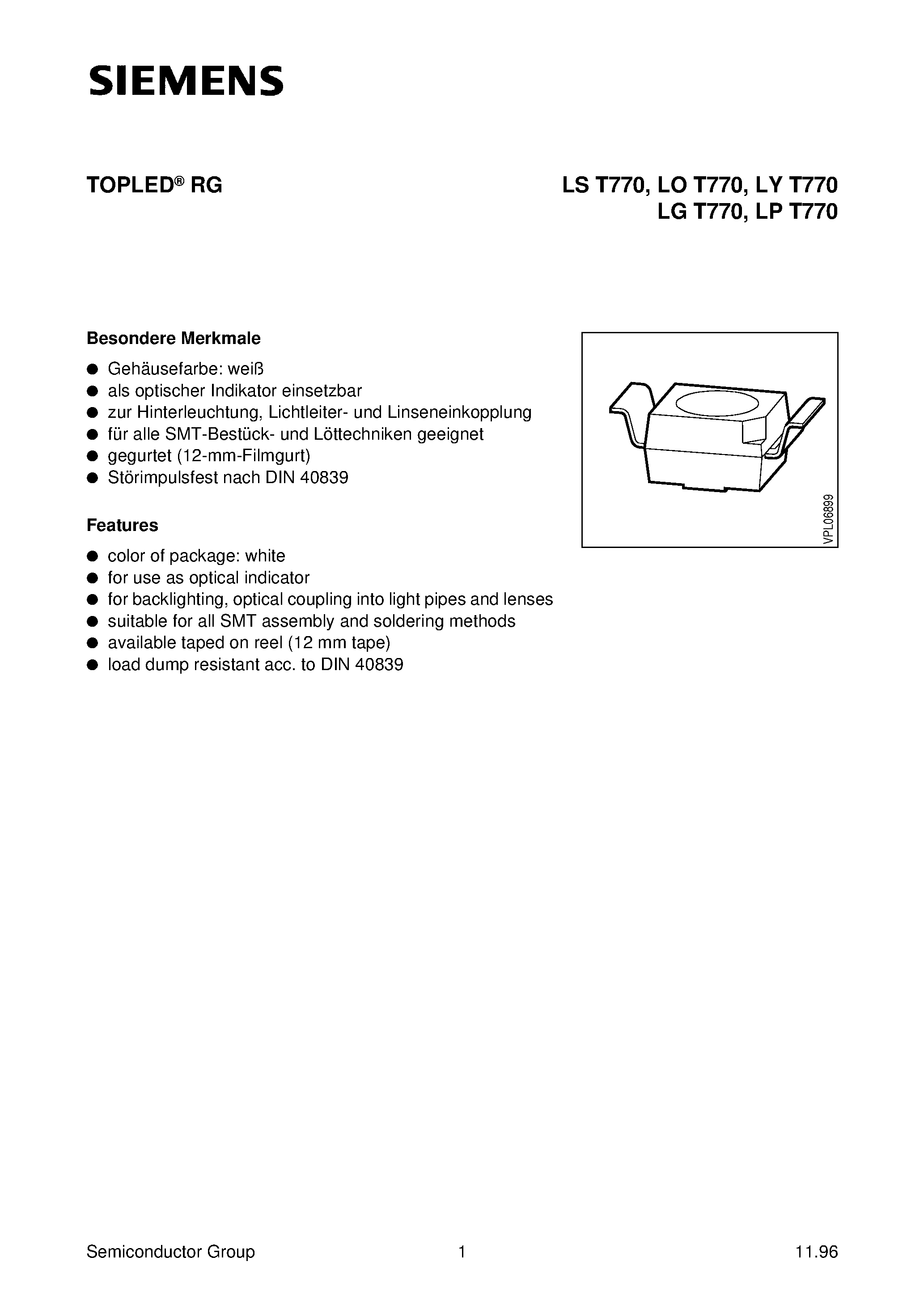 Datasheet LST770-K - TOPLED RG page 1