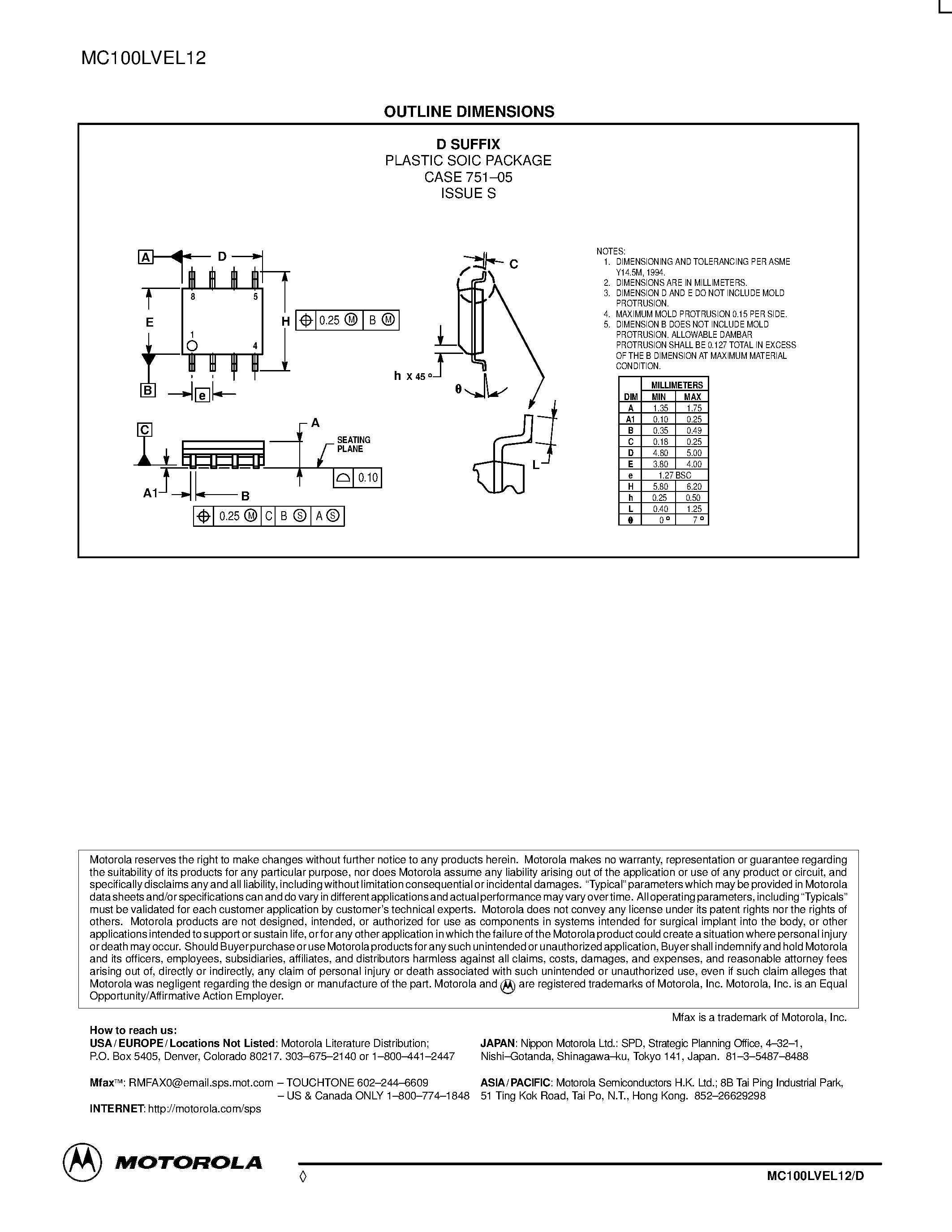 Даташит MC100LVEL12D - Low Impedance Driver страница 2