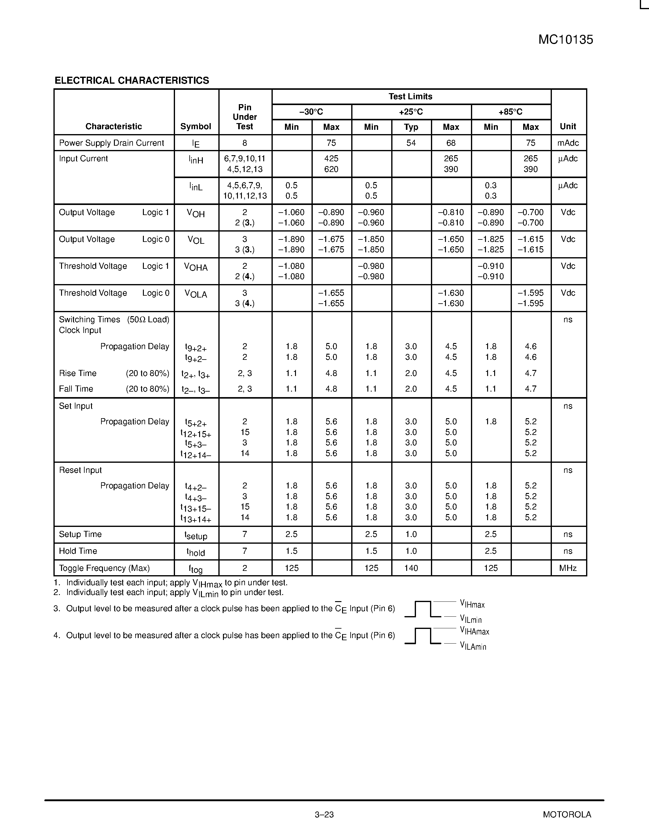 Даташит на микросхему MC10135FN страница 2 Даташит MC10135FN - Dual J-K Master-Slave Flip-Flop страница 2