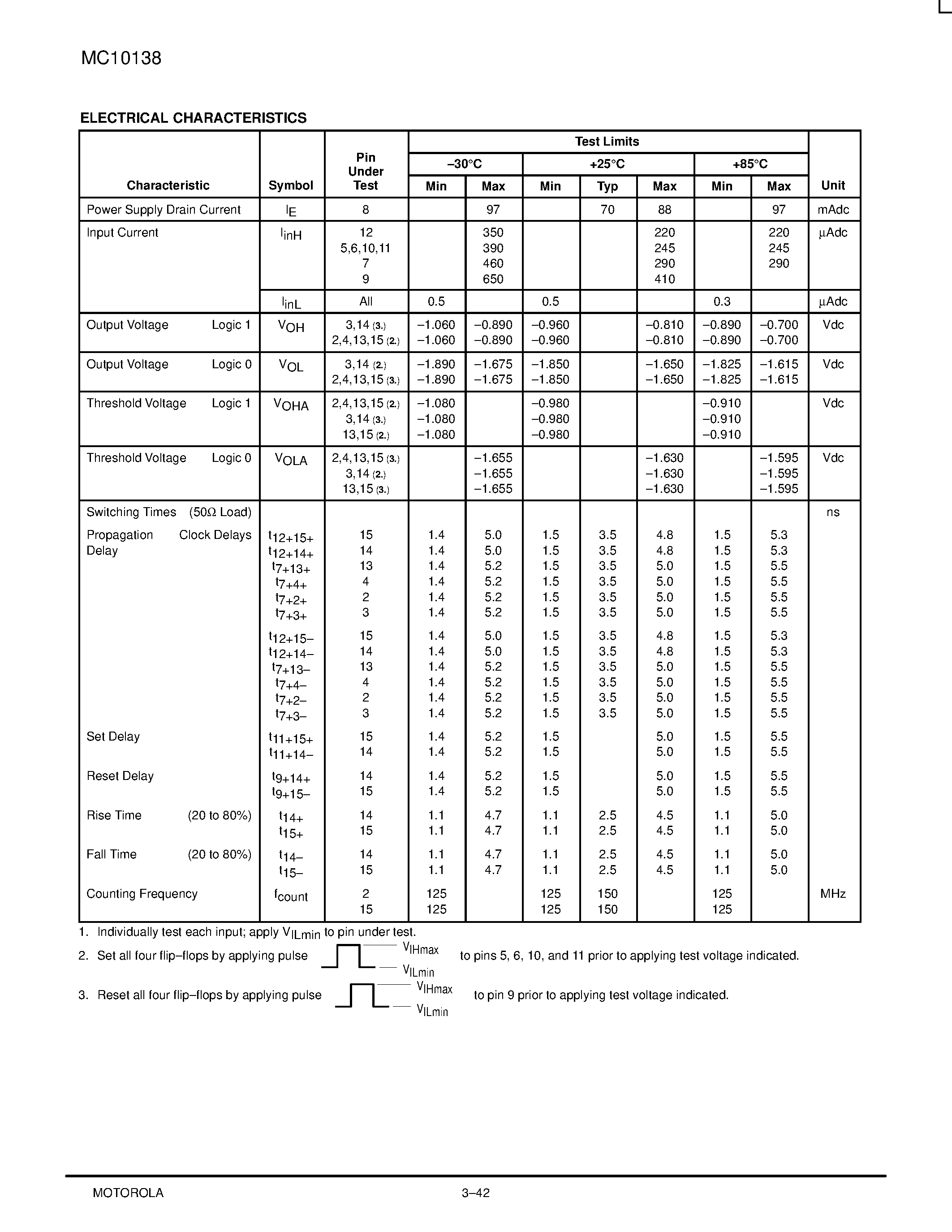 Даташит MC10138FN - Bi-Quinary Counter страница 2