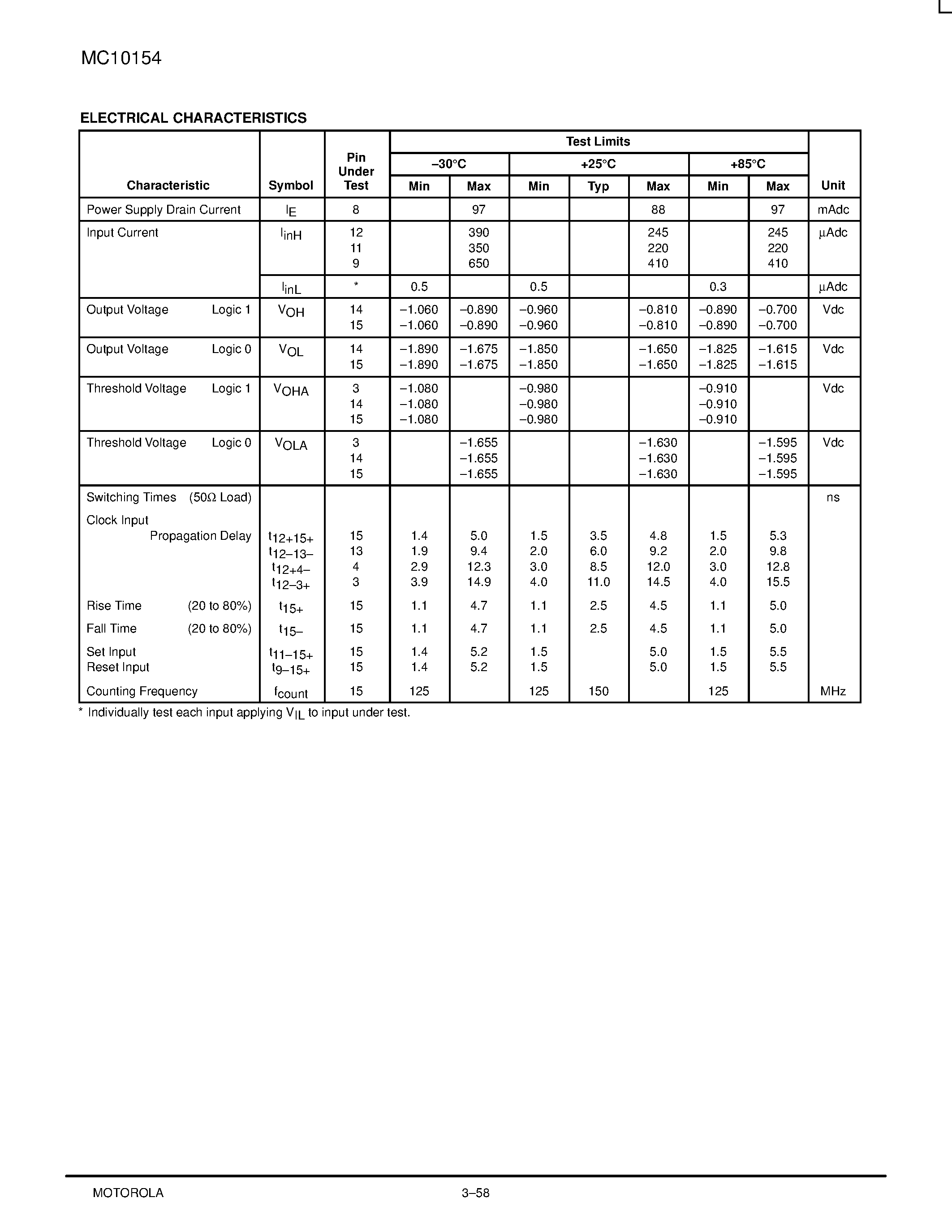 Даташит MC10154P - Binary Counter страница 2