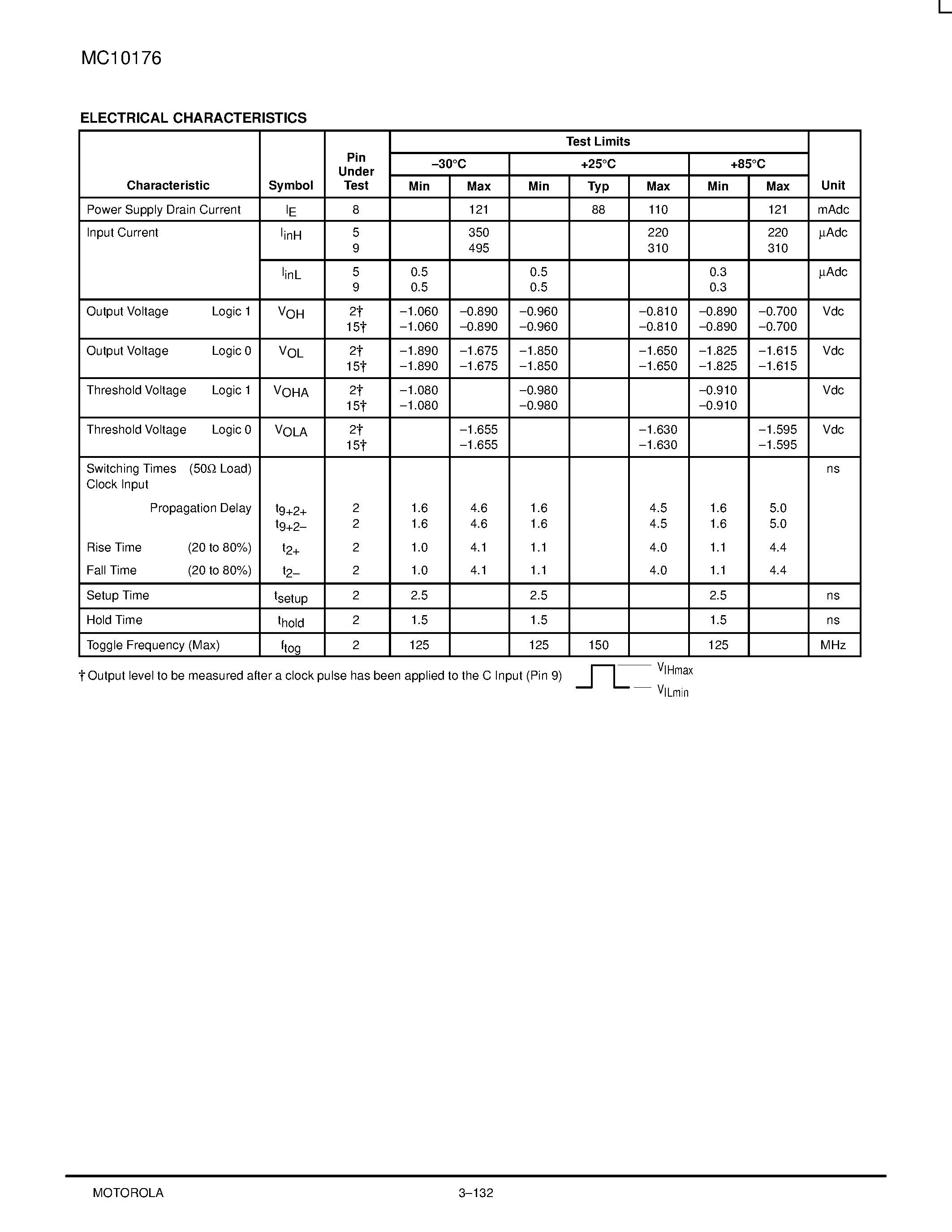 Даташит MC10176L - Hex D Master/Slave Flip-Flop страница 2