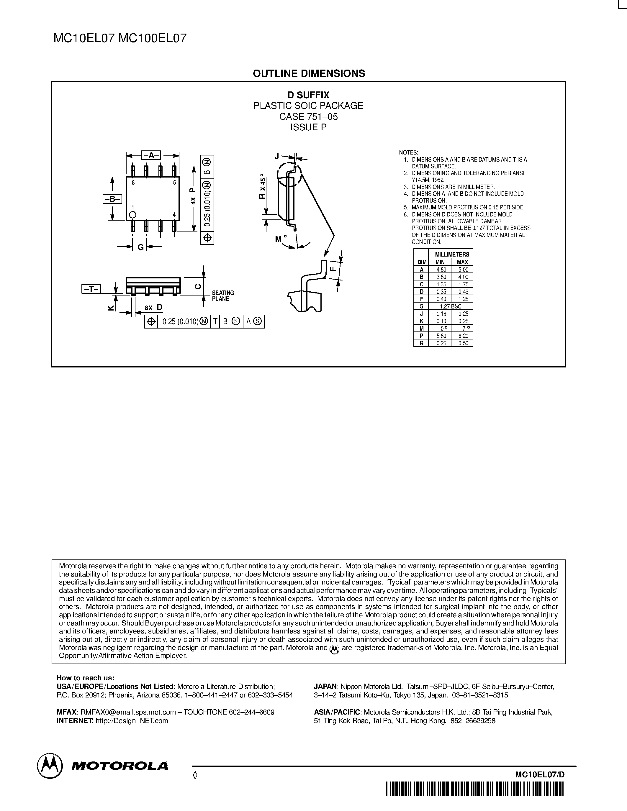 Даташит MC10EL07D - 2-input XOR/XNOR страница 2