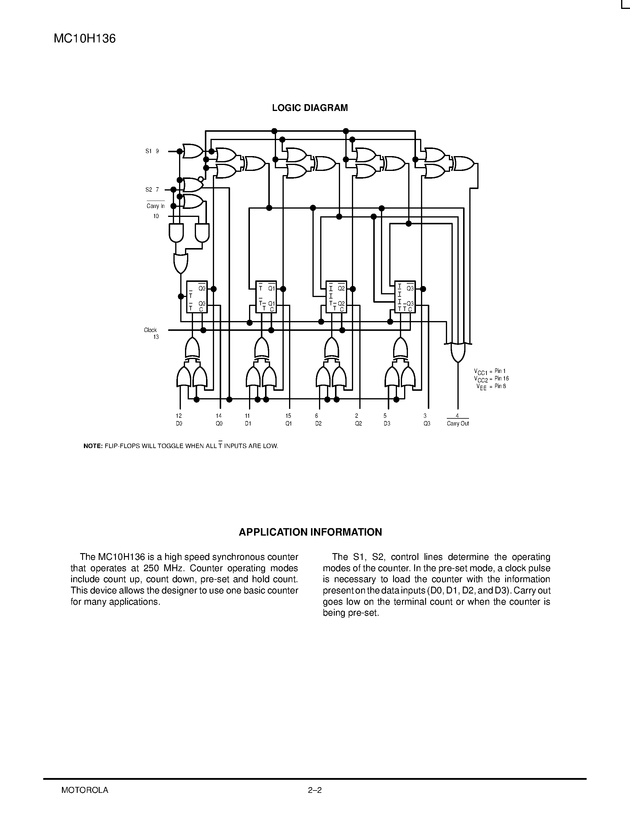 Datasheet MC10H136FN - Universal Hexadecimal Counter page 2