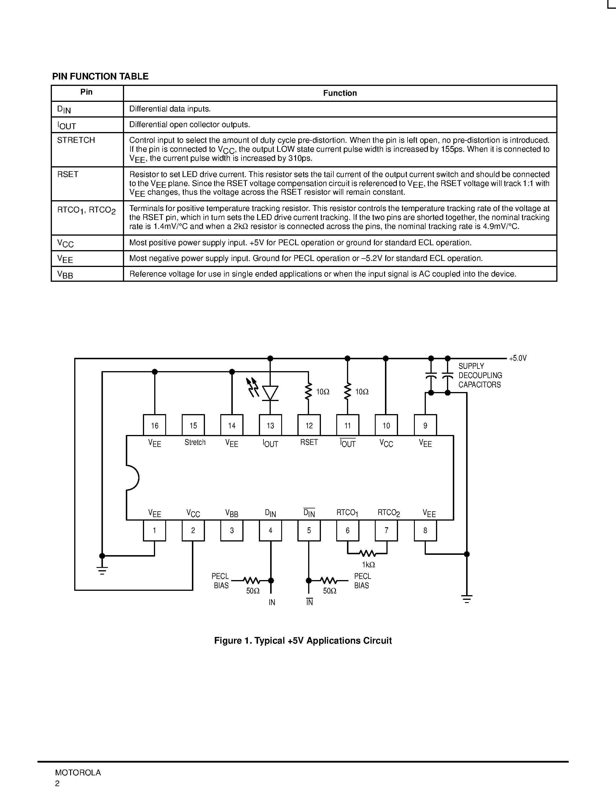 Даташит MC10SX1130D - LED Driver страница 2