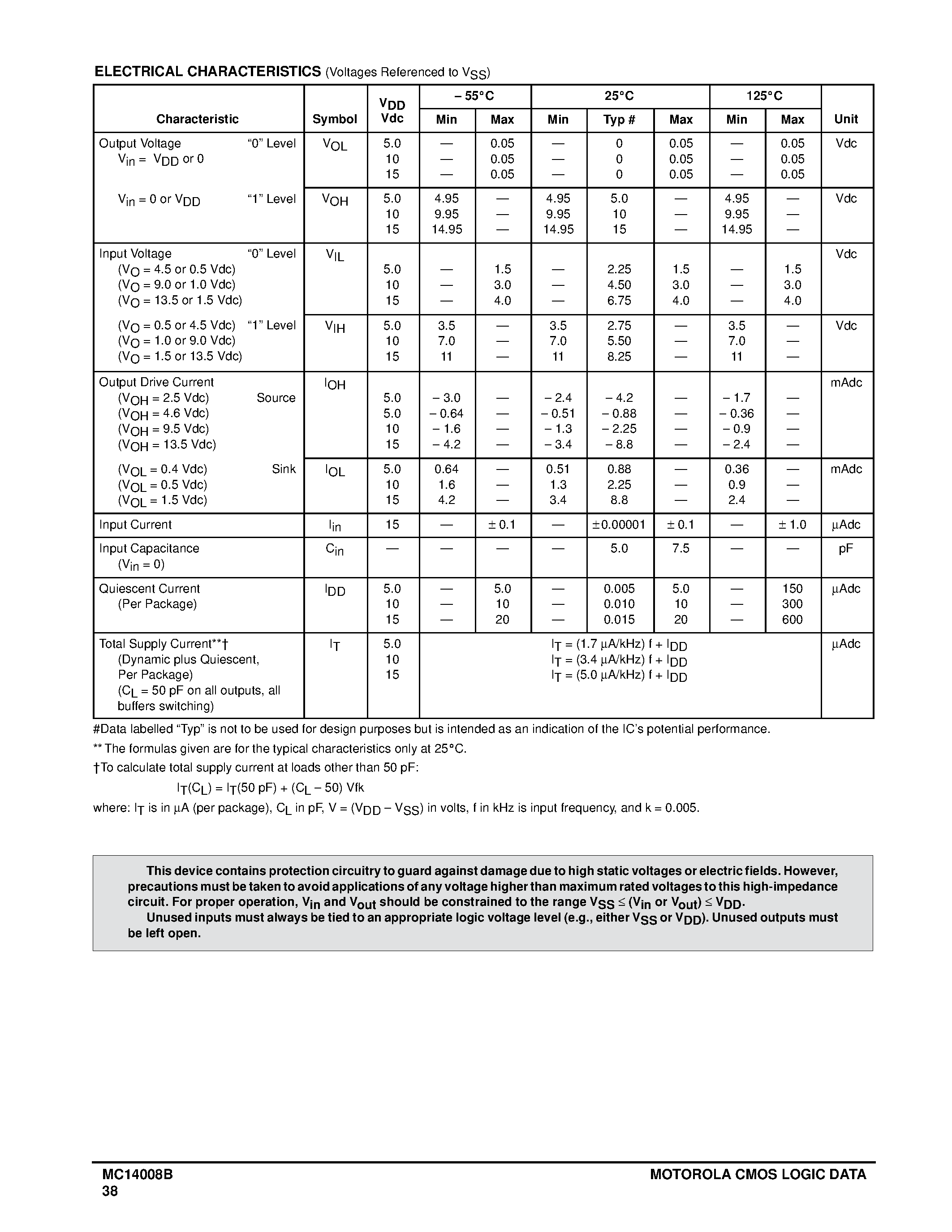 Datasheet MC14008B - 4-Bit Full Adder page 2