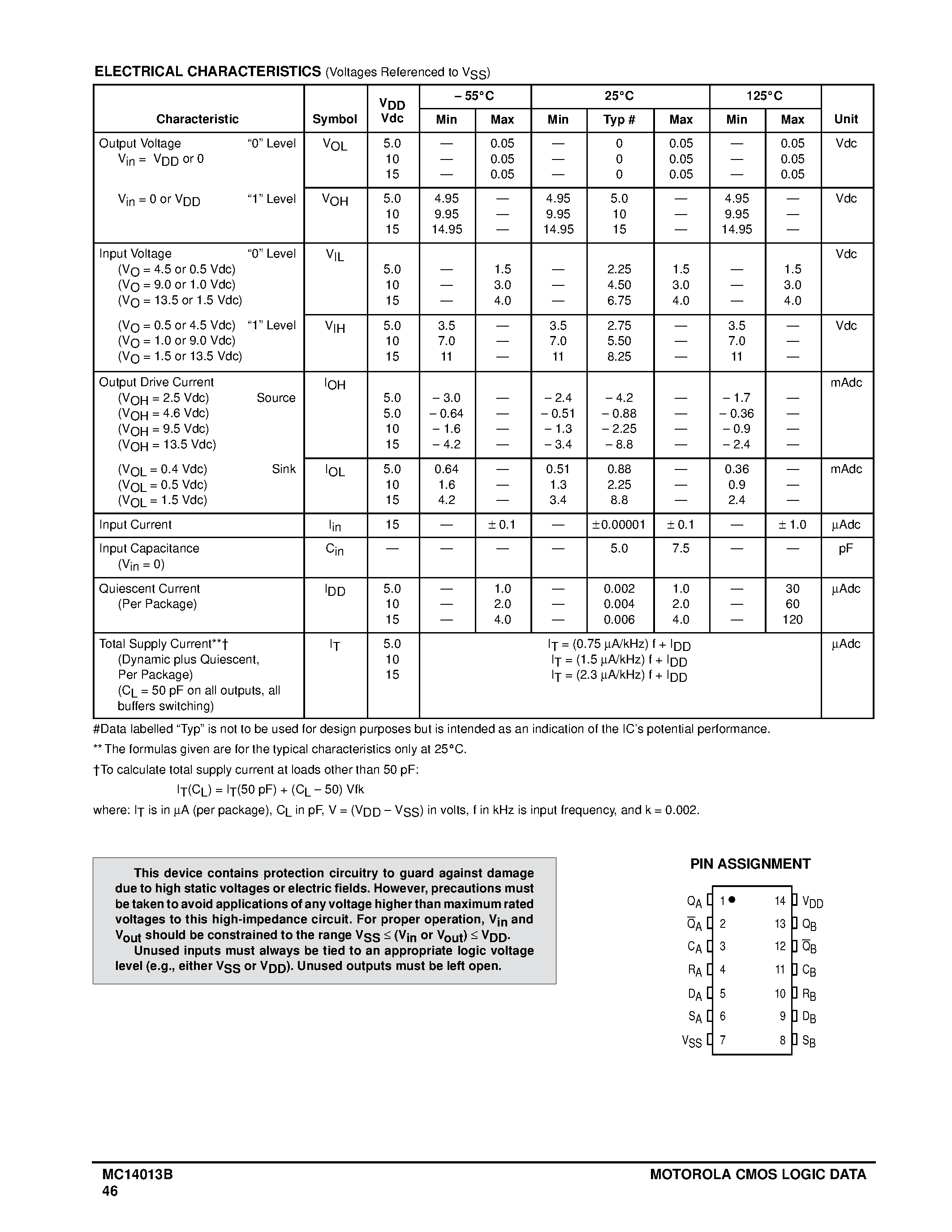 Datasheet MC14013 - Dual Type D Flip-Flop page 2