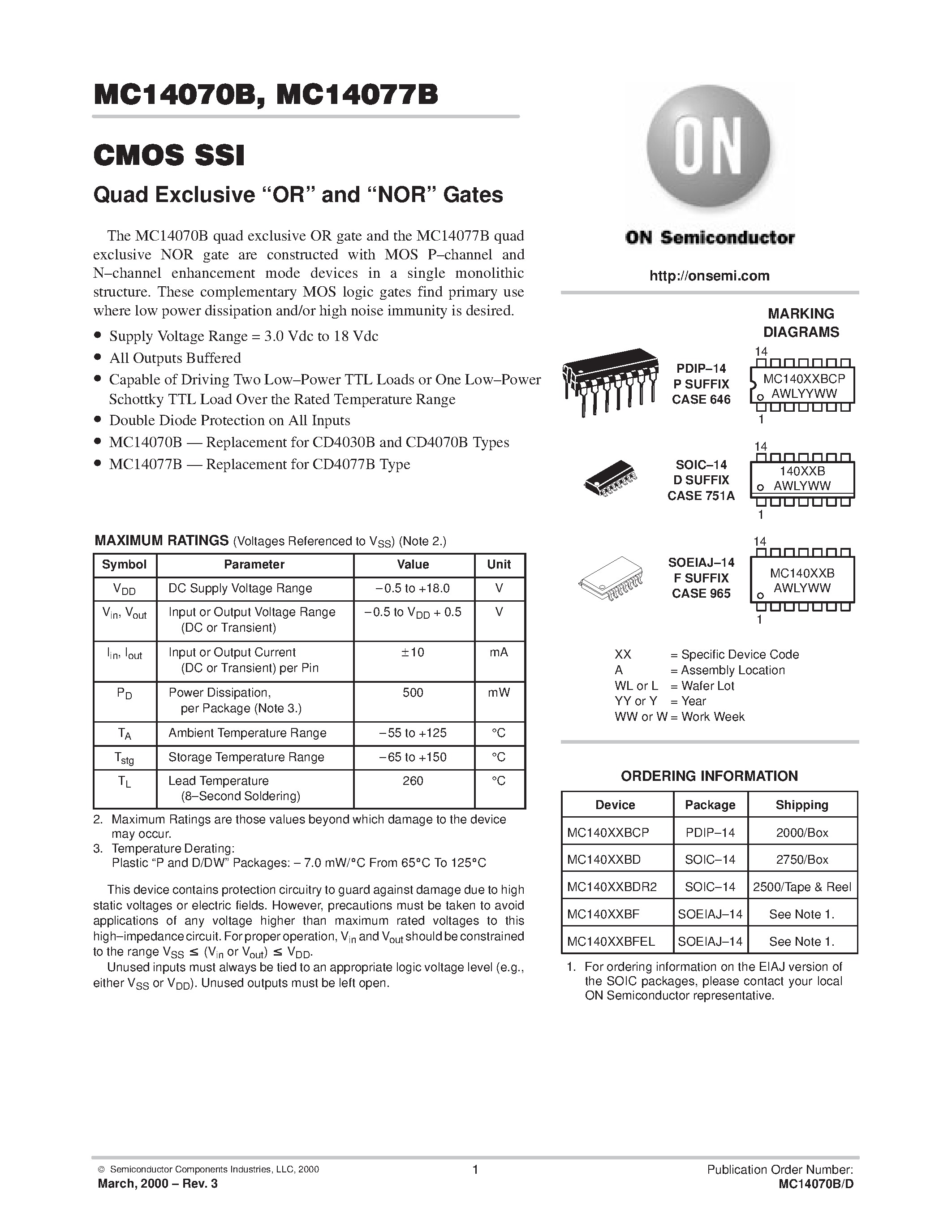 Даташит MC140XXBFEL - CMOS SSI страница 1