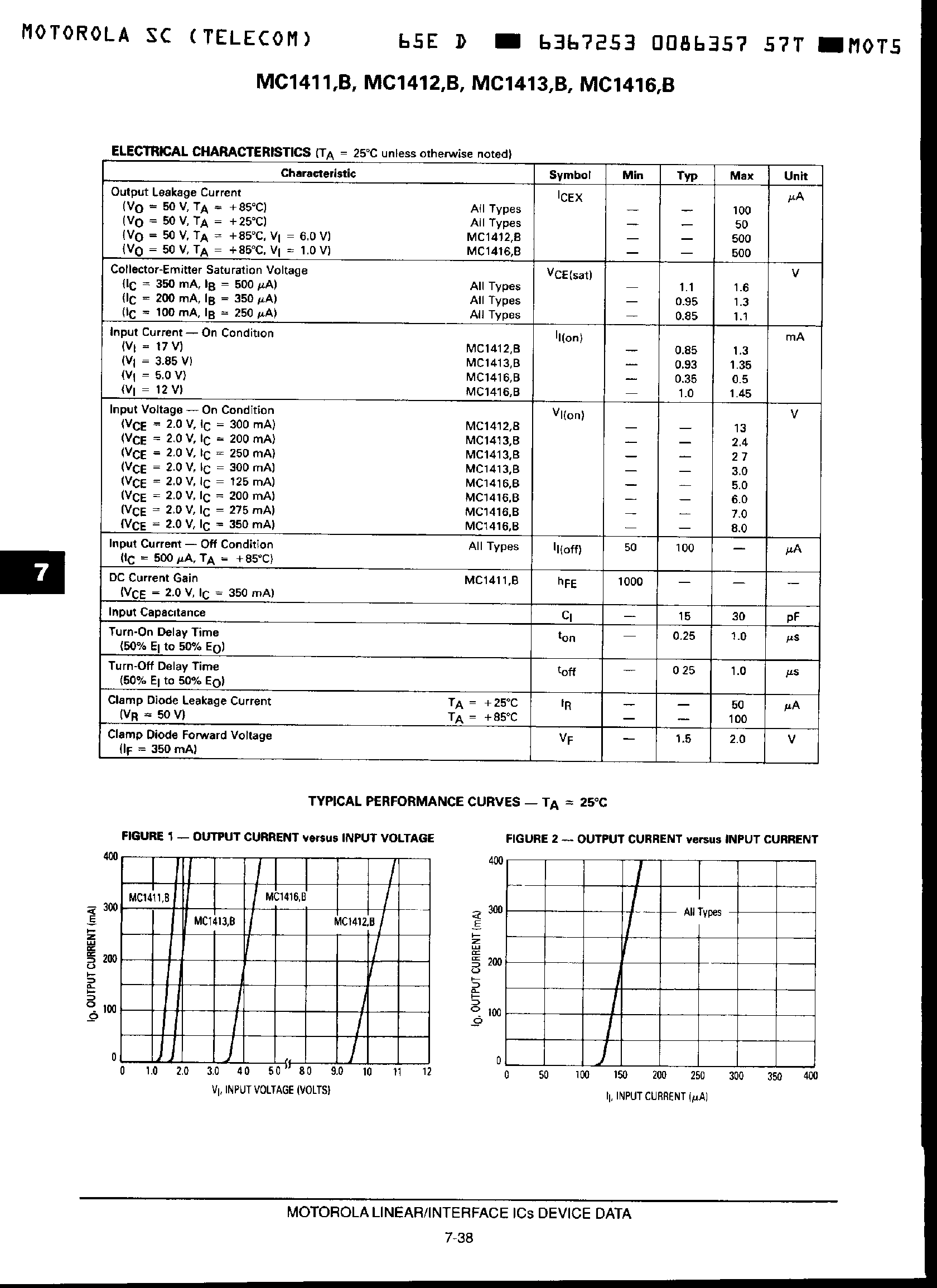 Datasheet MC1411P - PERIPHERAL DRIVER ARRAYS page 2