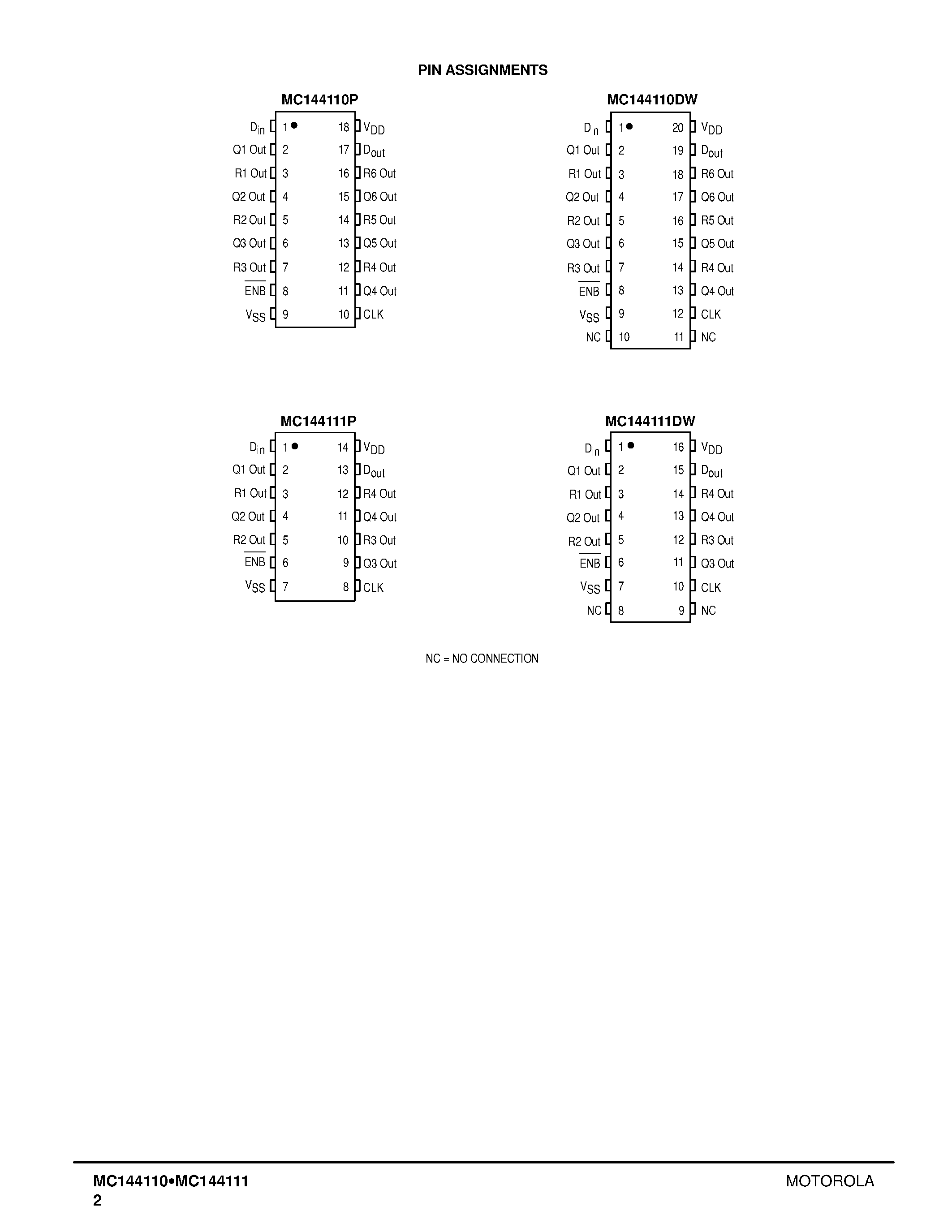 Даташит MC144110P - Digital-to-Analog Converters with Serial Interface страница 2