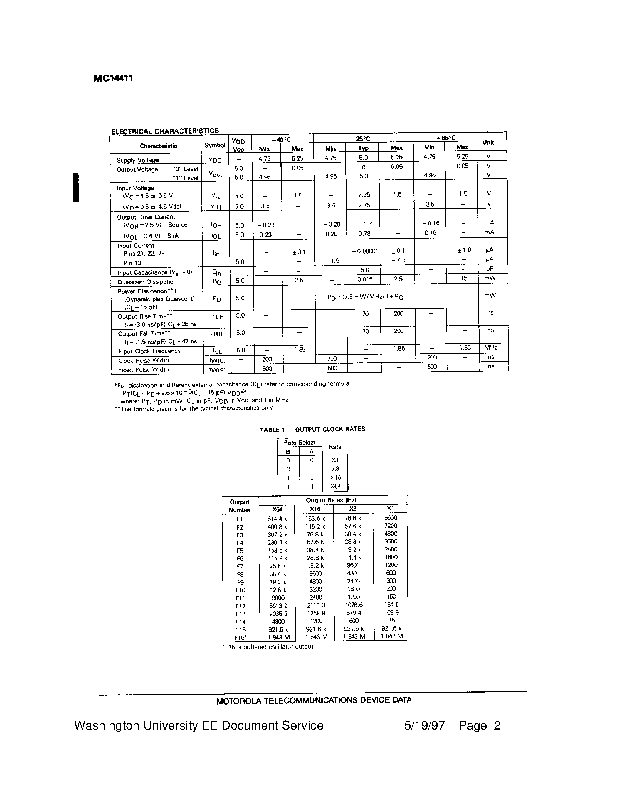Даташит MC14411L - CMOS LSI страница 2