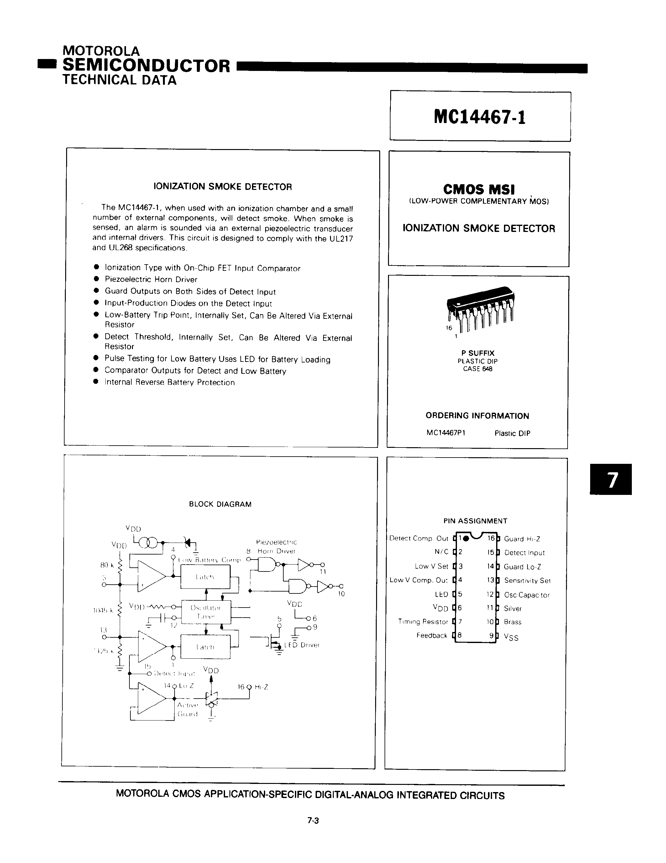 Даташит MC14467P1 - Other Analog Circuits страница 1