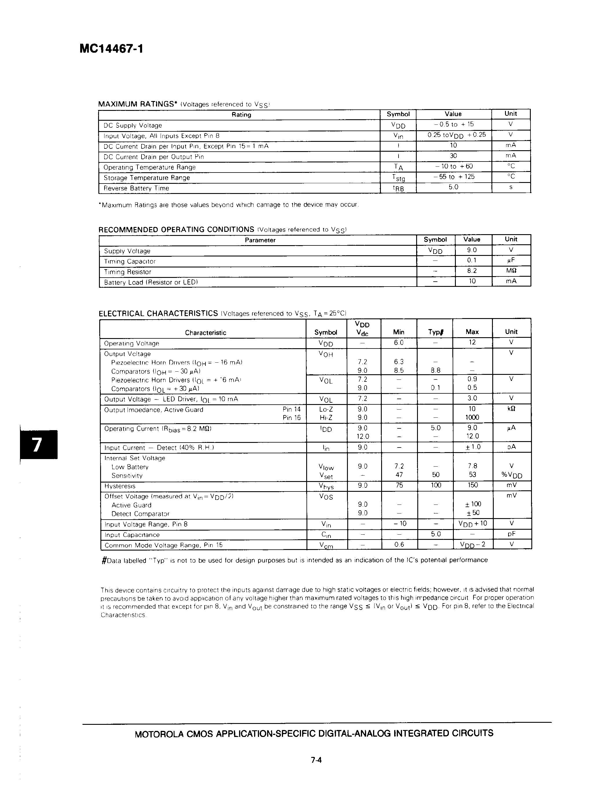 Даташит MC14467P1 - Other Analog Circuits страница 2